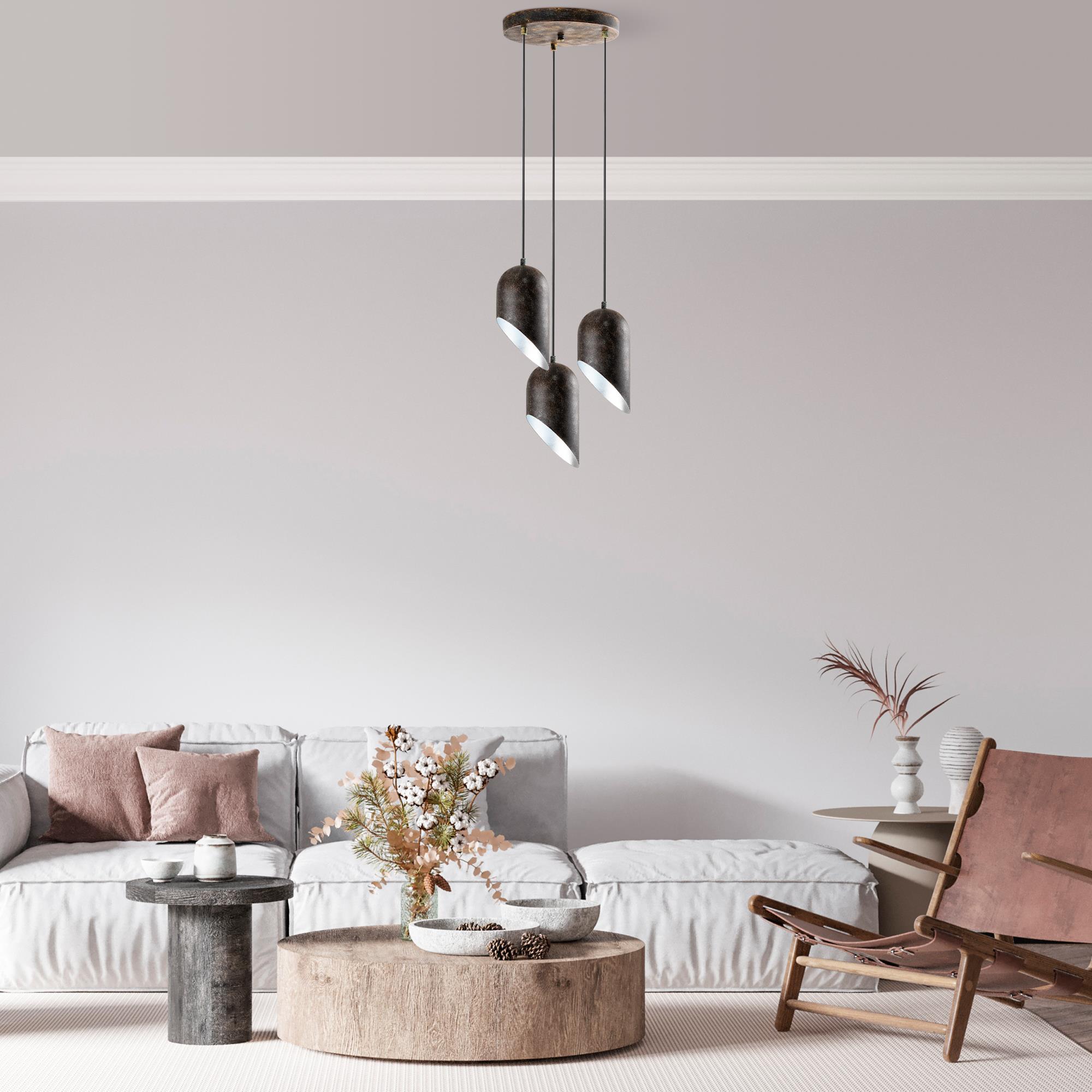 Kesik 6176 3 Retro Sıvama Sarkıt Aydınlatma | ByLamp