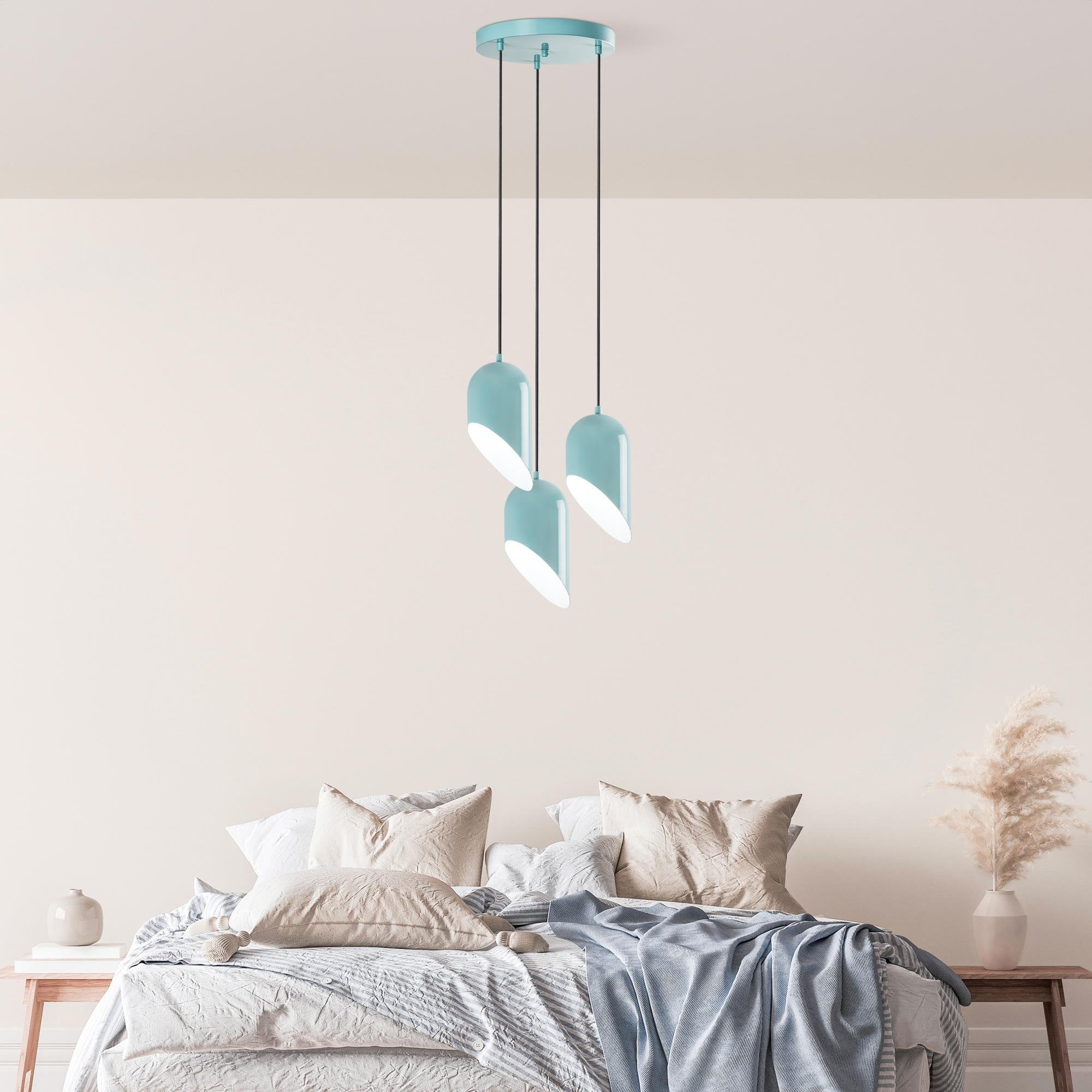 Kesik 6176 3 Turkuaz Sıvama Sarkıt Aydınlatma | ByLamp