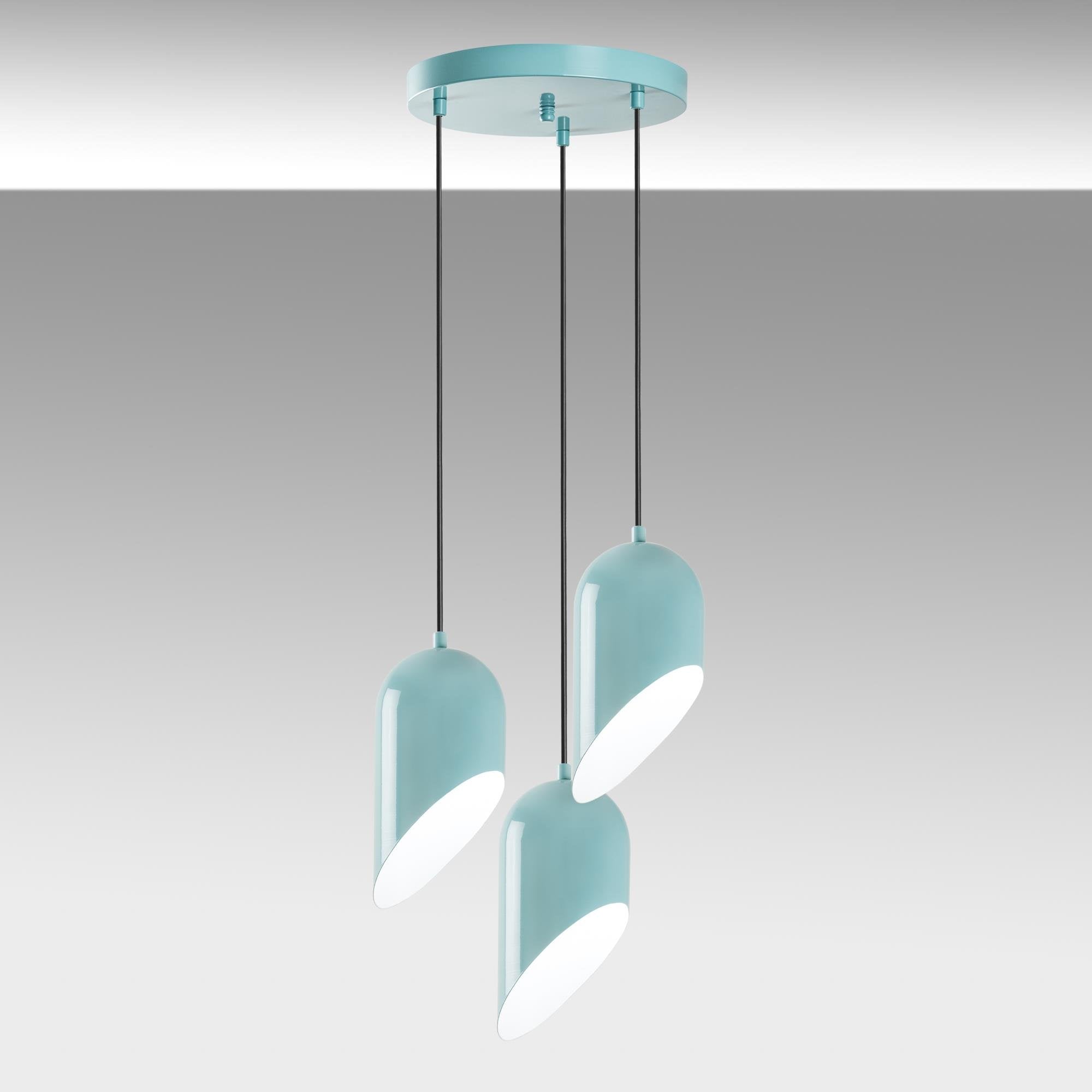 Kesik 6176 3 Turkuaz Sıvama Sarkıt Aydınlatma | ByLamp