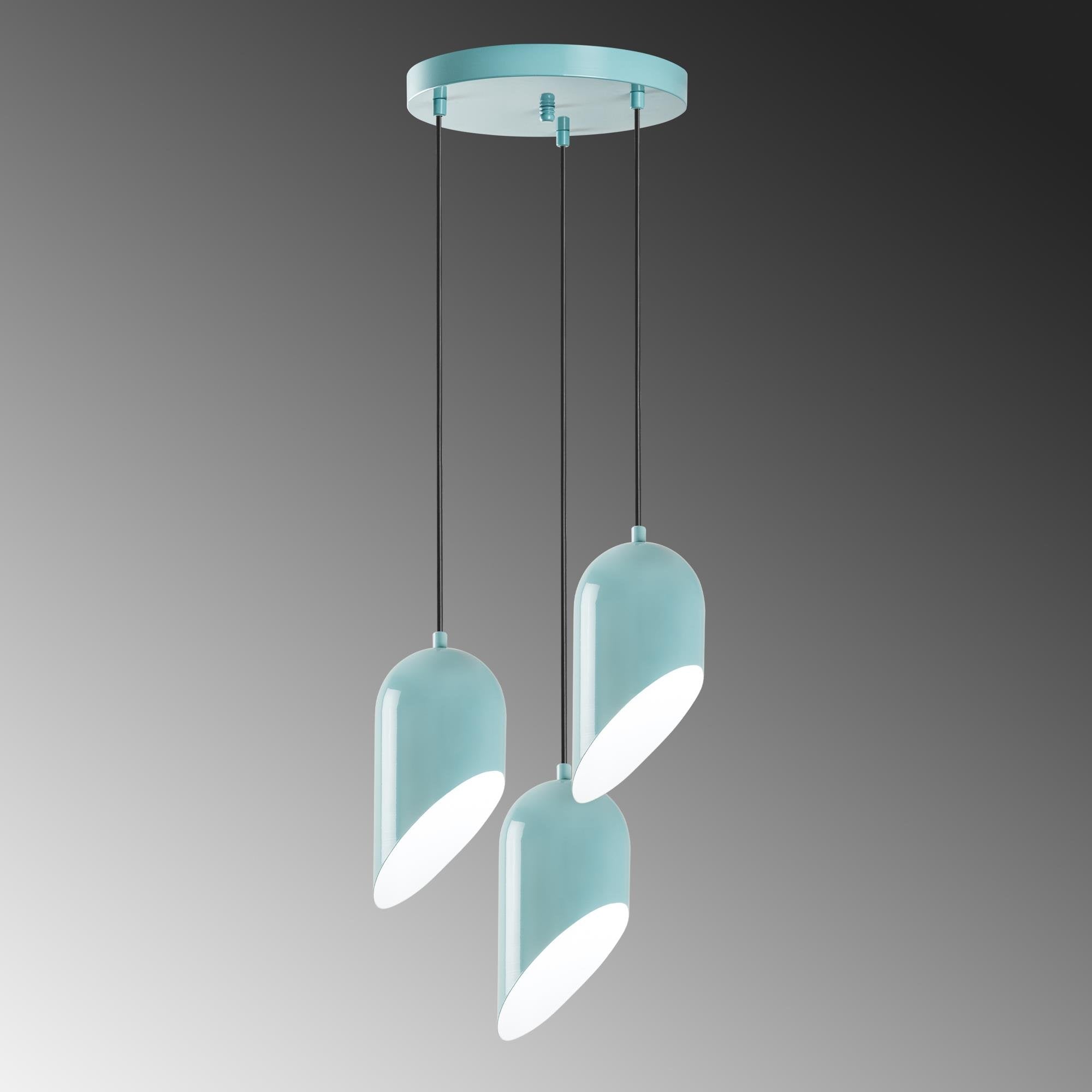 Kesik 6176 3 Turkuaz Sıvama Sarkıt Aydınlatma | ByLamp