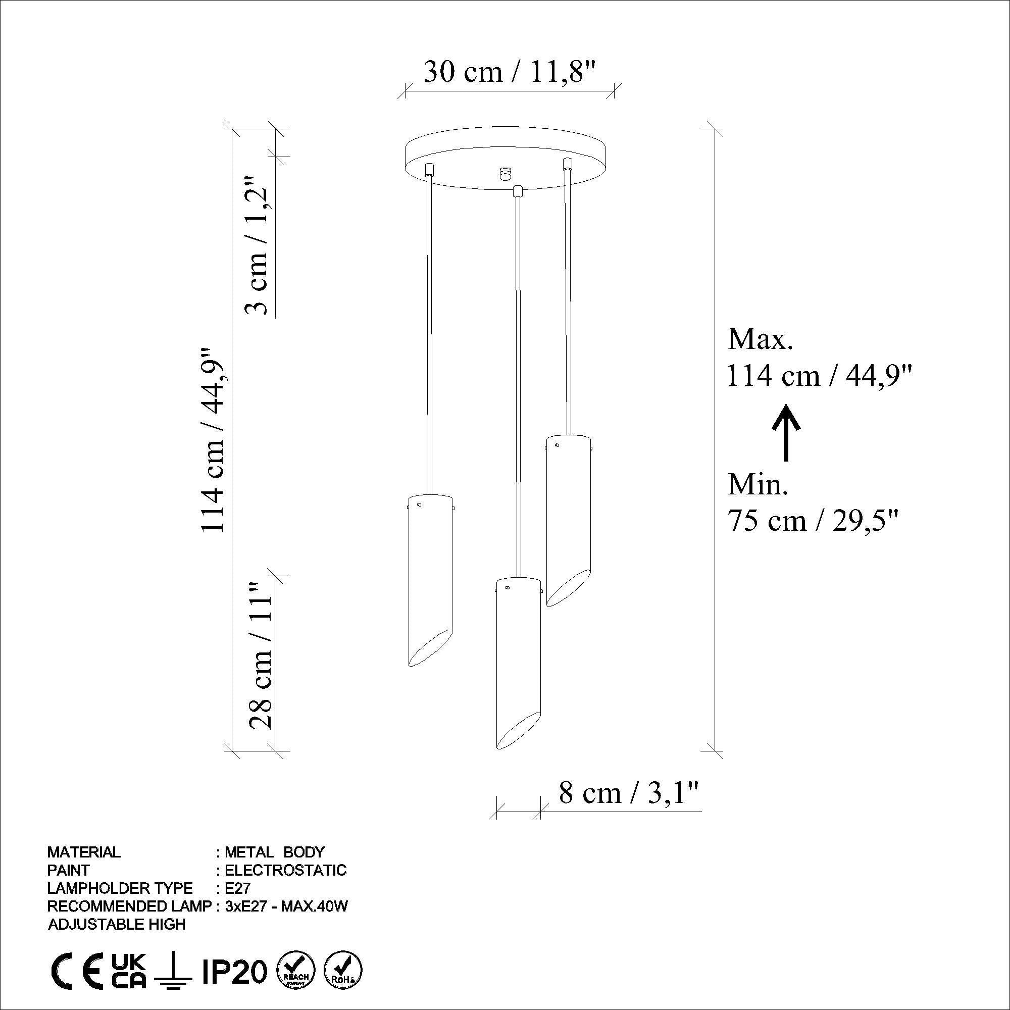 Kesik 6916 Turuncu Rustik Sarkıt Aydınlatma | ByLamp