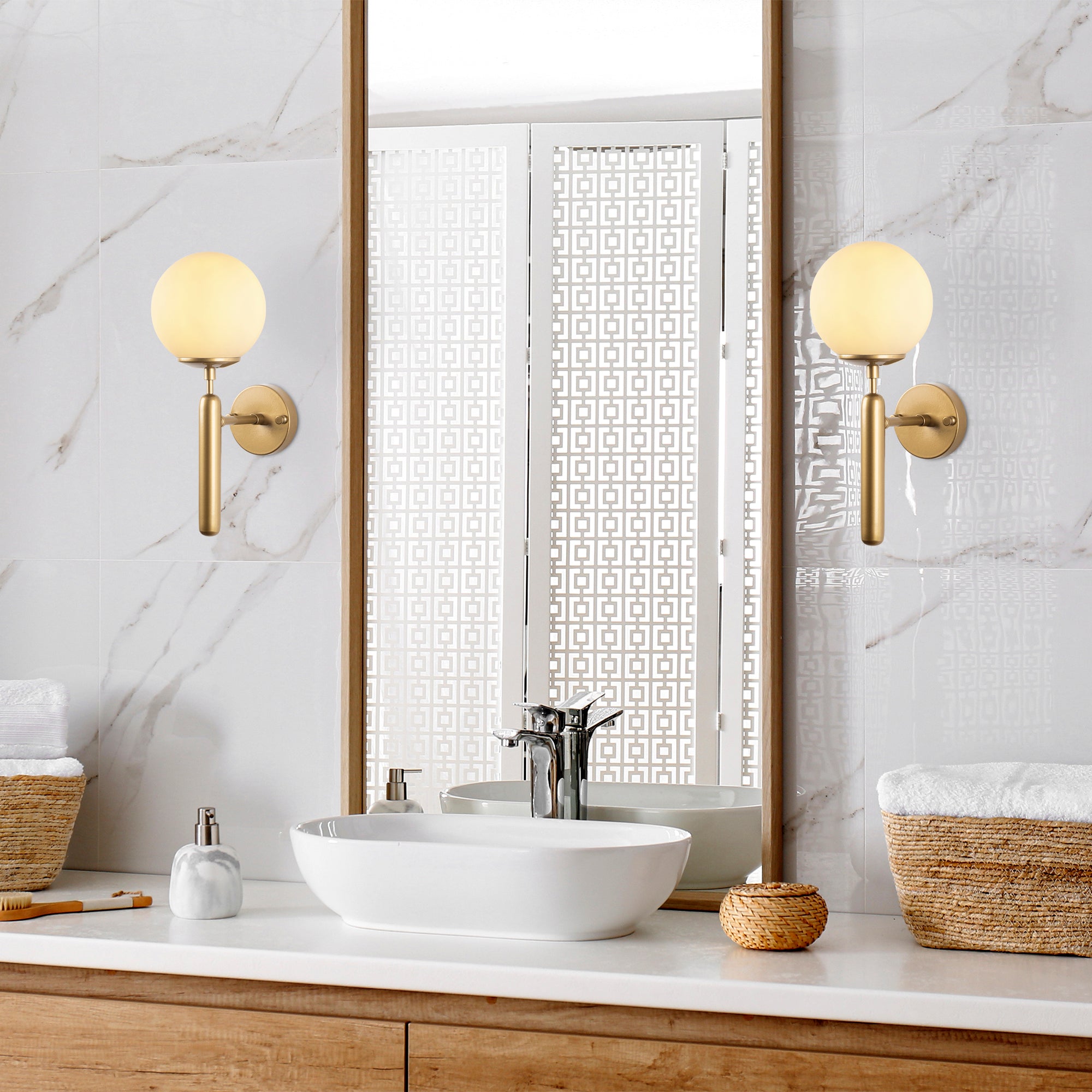 King 11458 Cam Aplik Duvar Aydınlatma | ByLamp