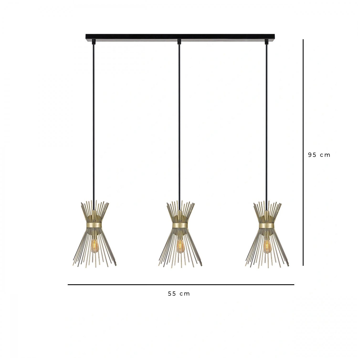 Hedgehog Row Antique Color 3-Wire Pendant Lamp | ByLamp