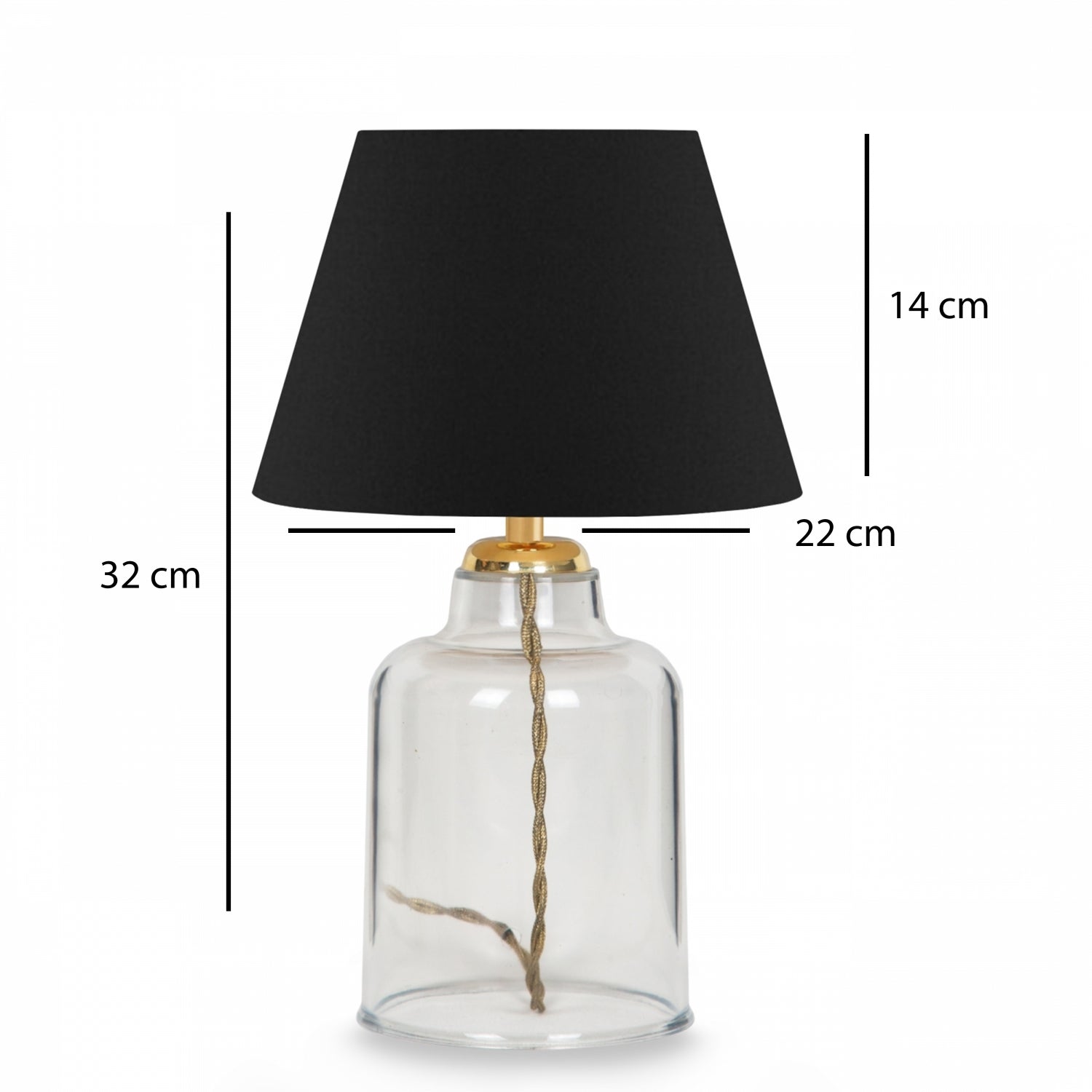 Crystal Body Black Shade Table Lamp | ByLamp