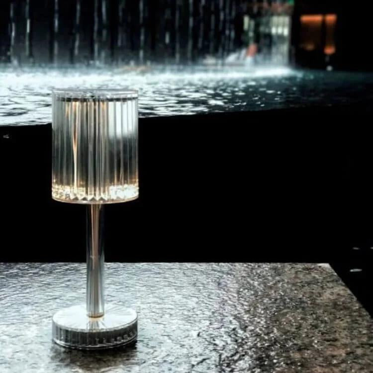 Crystal Oval Table Lamp