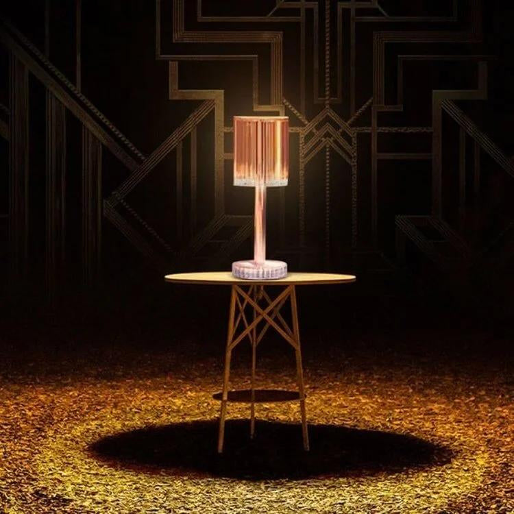 Crystal Oval Table Lamp