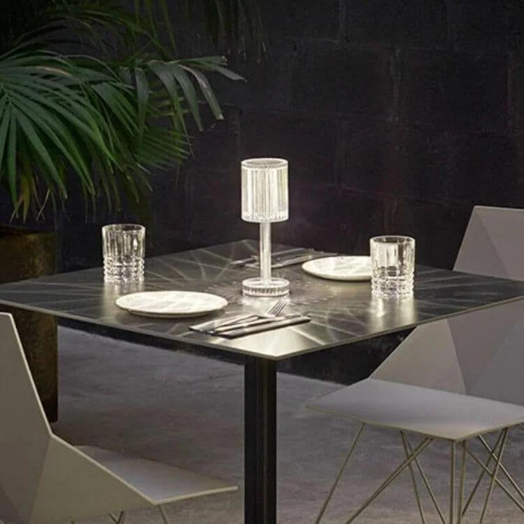 Crystal Oval Table Lamp