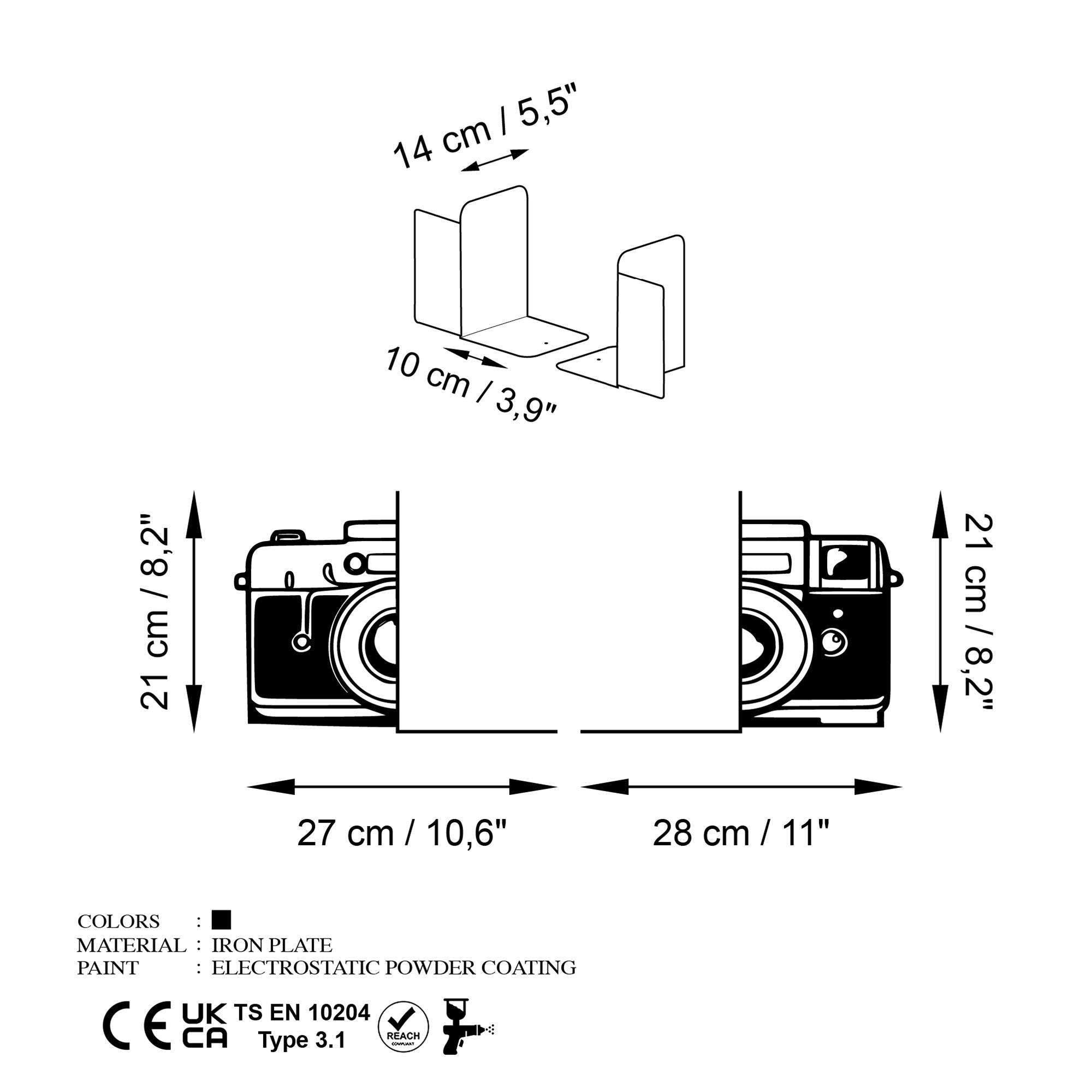 KT-027 Dekoratif Metal Kitap Tutucu | ByLamp