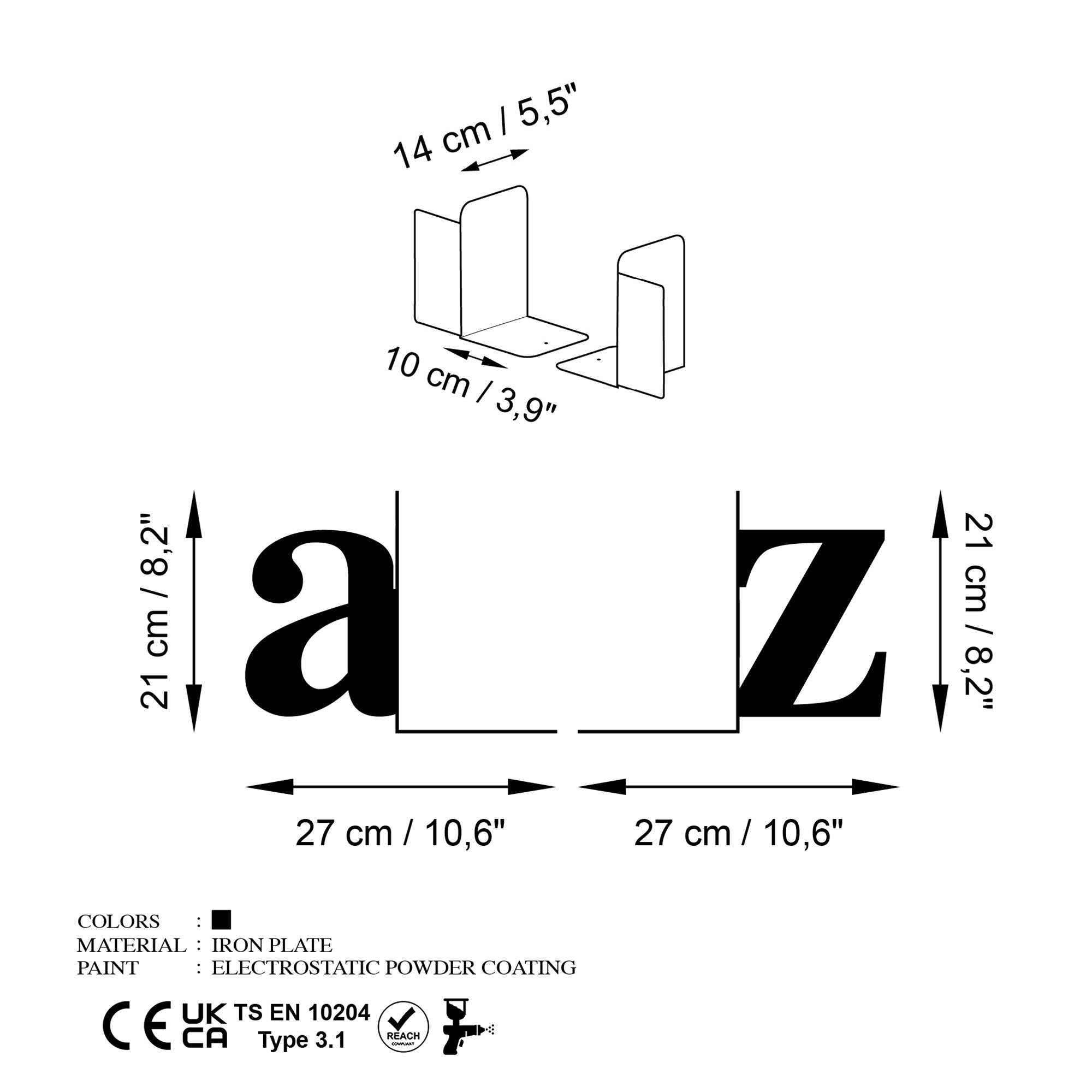 KT-028 Dekoratif Metal Kitap Tutucu | ByLamp