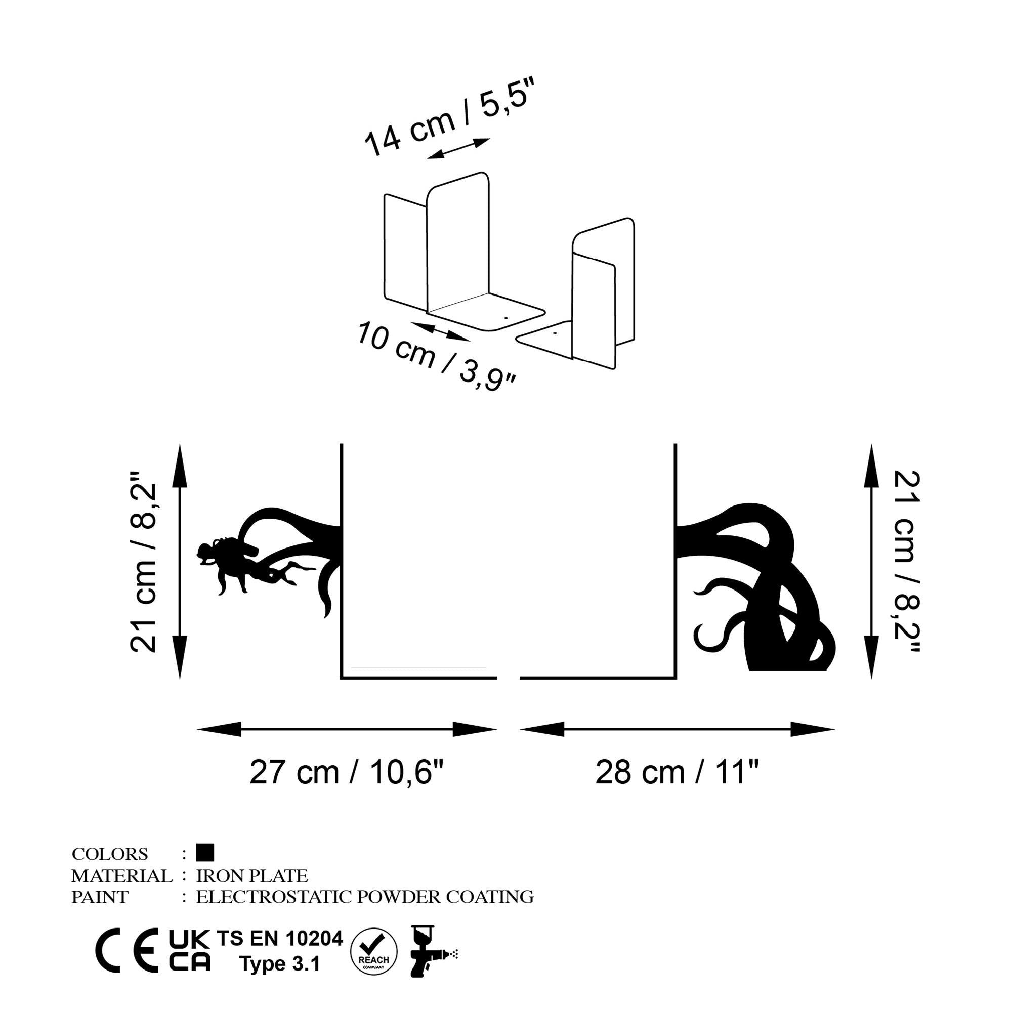 KT-030 Dekoratif Metal Kitap Tutucu | ByLamp