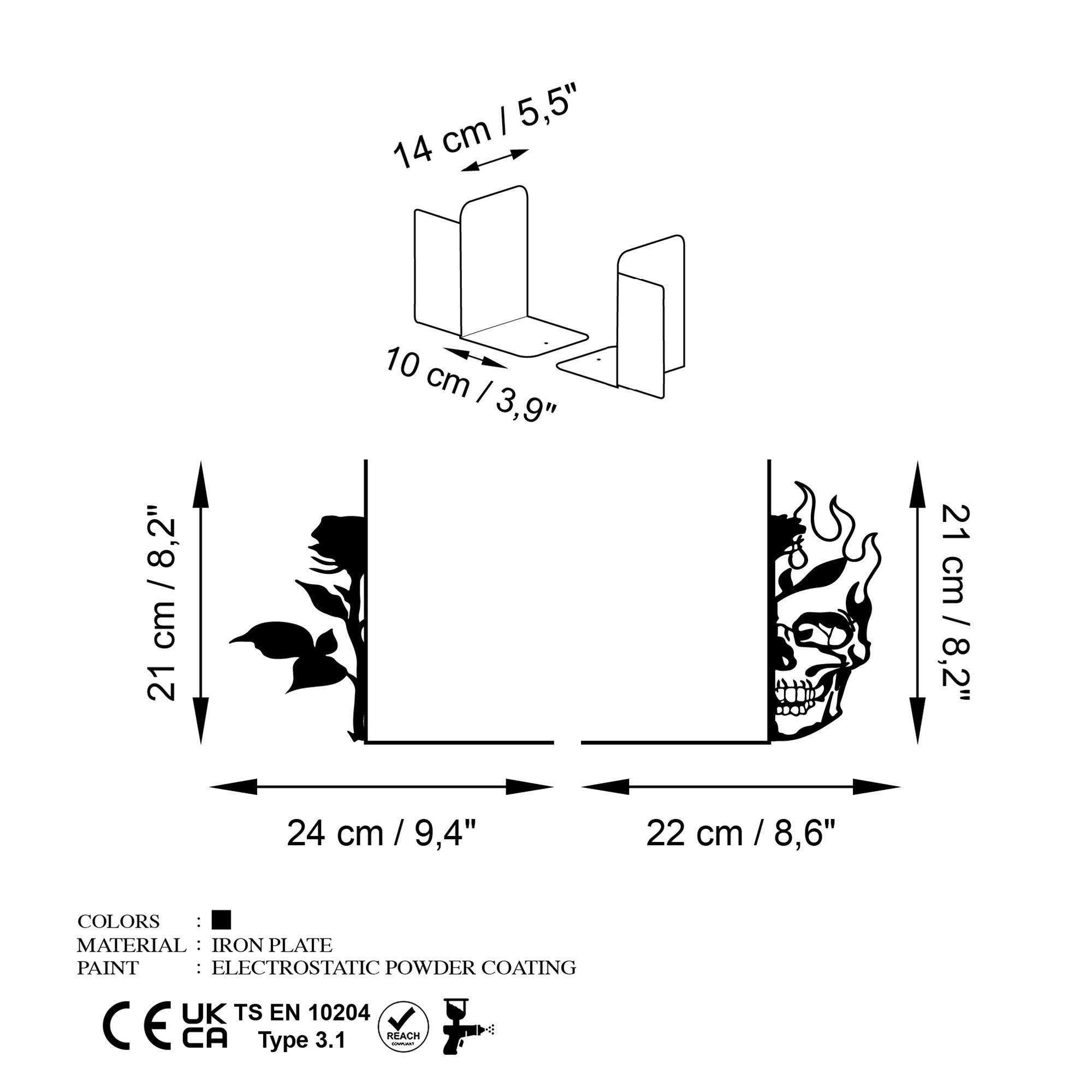 KT-032 Dekoratif Metal Kitap Tutucu | ByLamp