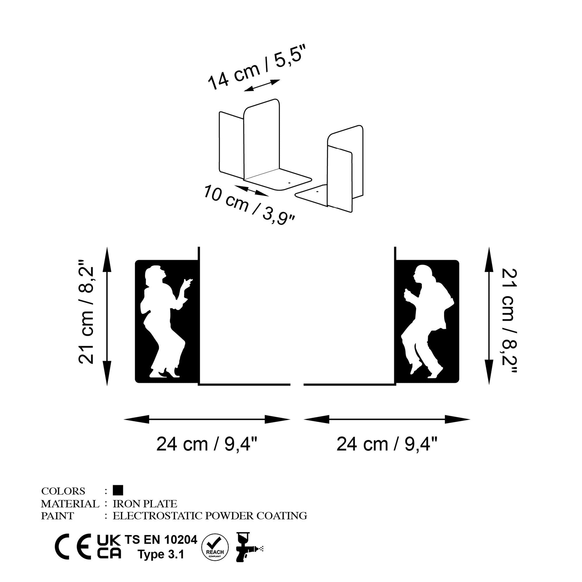 KT-034 Dekoratif Metal Kitap Tutucu | ByLamp