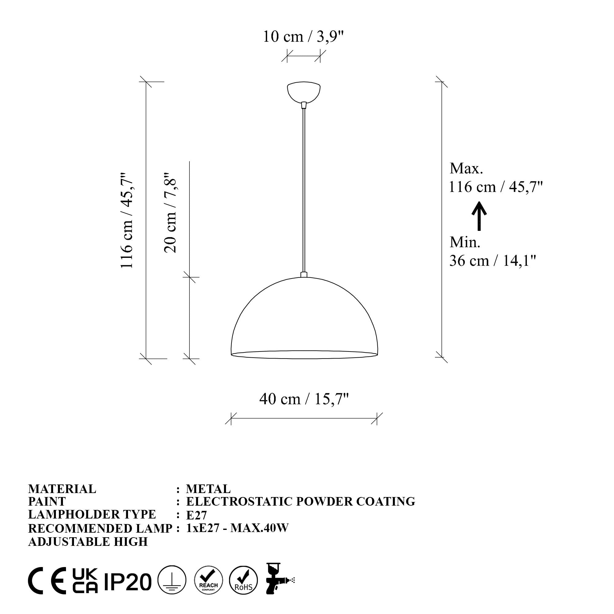 Küre 40 MR 722 1 Sıvama Sarkıt Aydınlatma | ByLamp