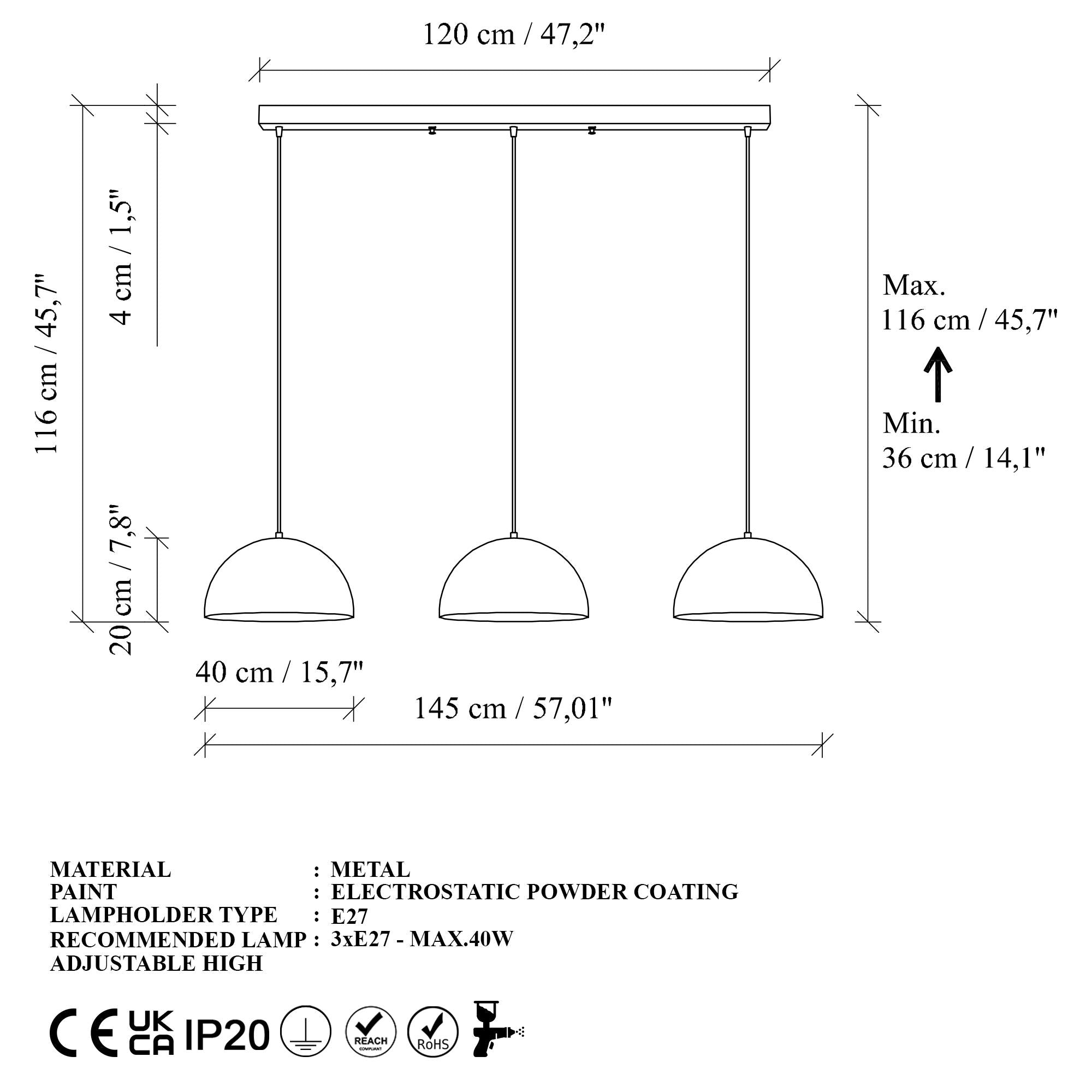 Küre 40 MR 722 2 Sıvama Sarkıt Aydınlatma | ByLamp