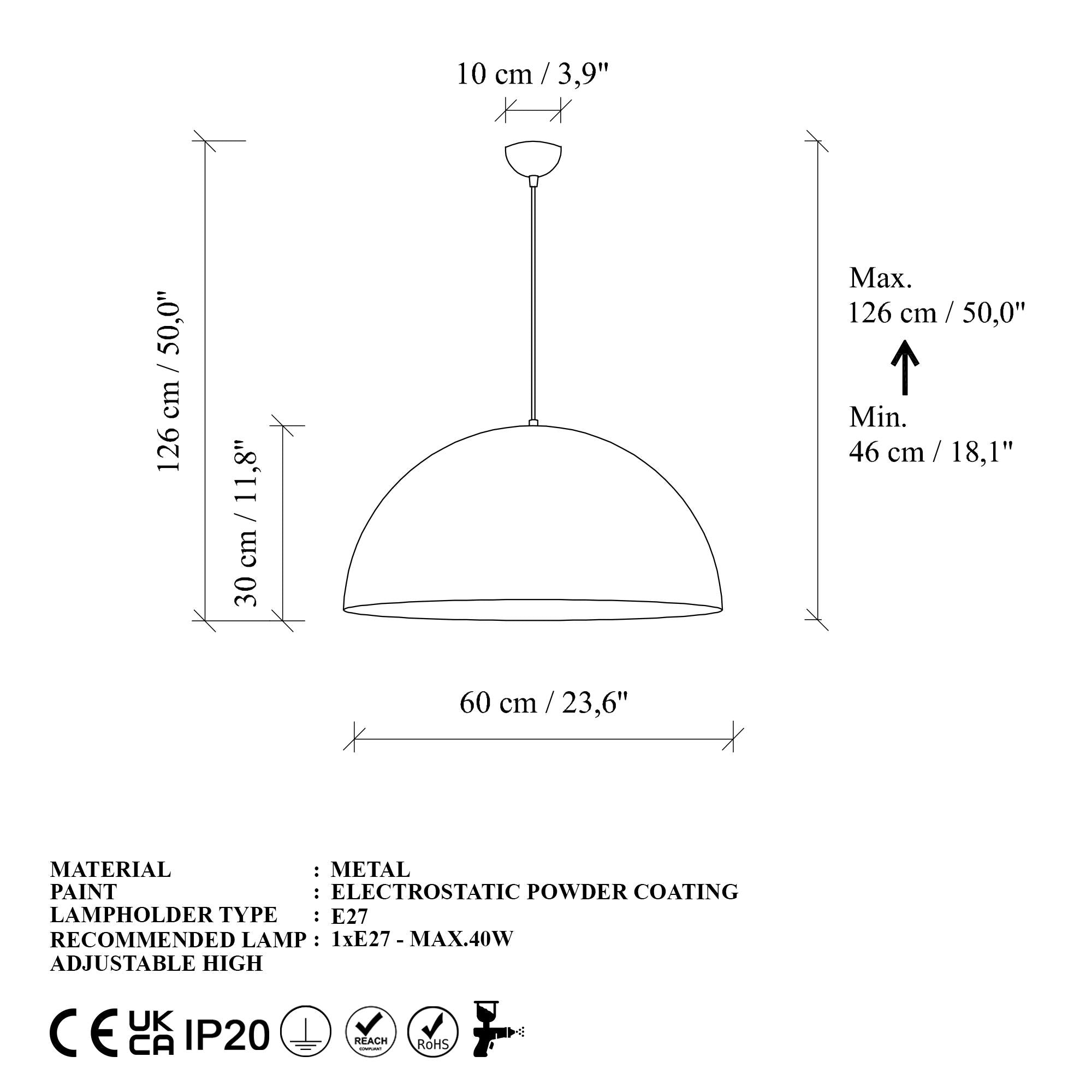 Küre 60 MR 724 1 Sıvama Sarkıt Aydınlatma | ByLamp