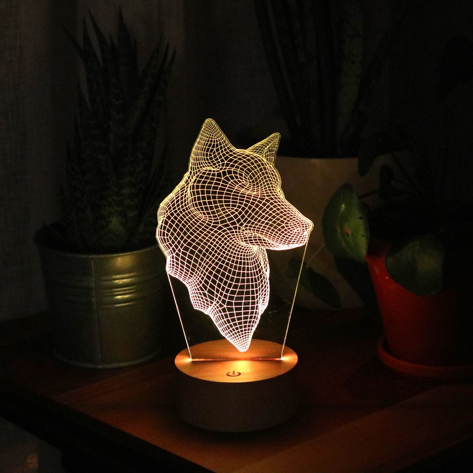 3D wolf head led lamp