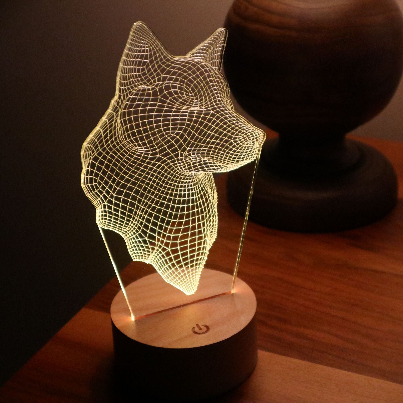 3D wolf head led lamp