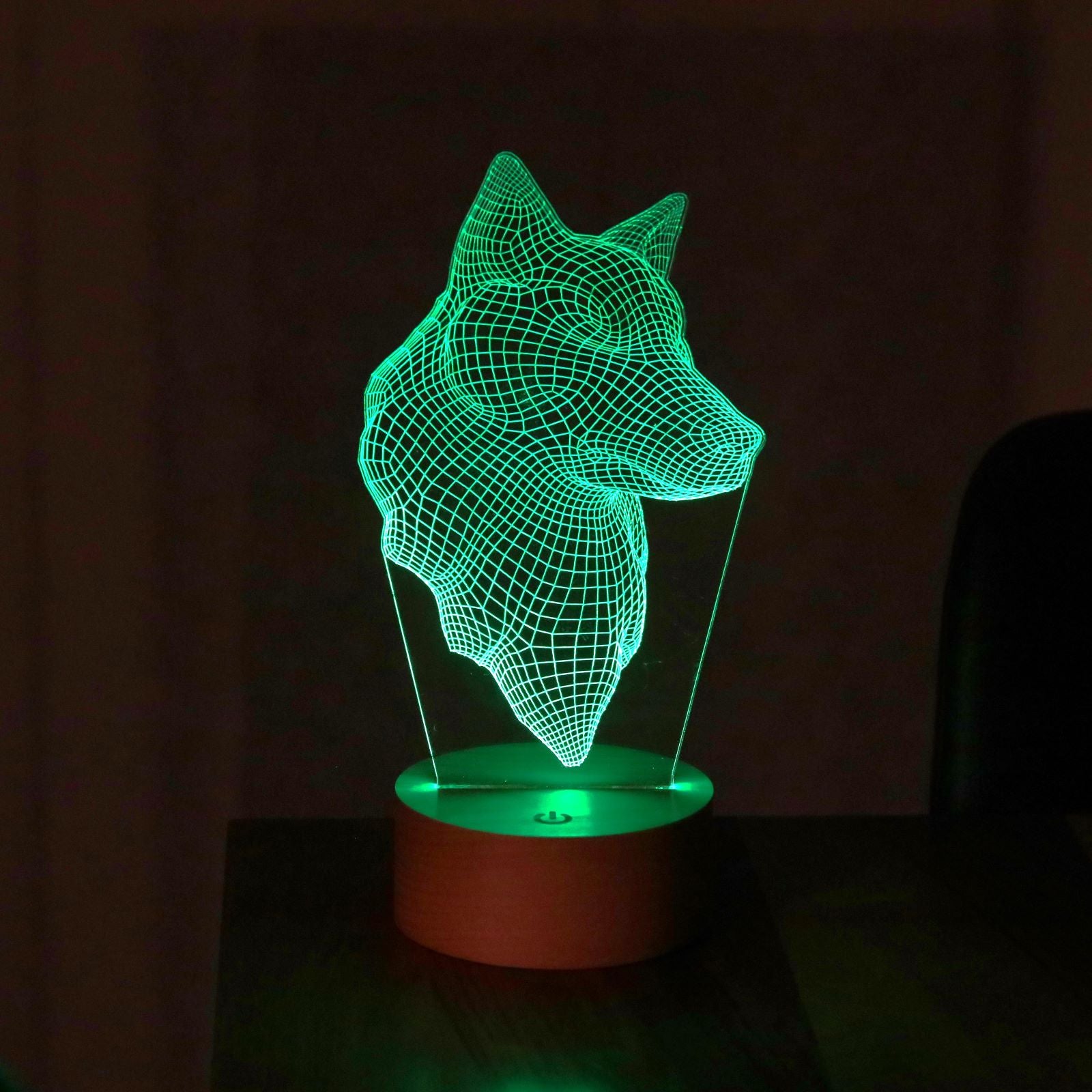 3D wolf head led lamp