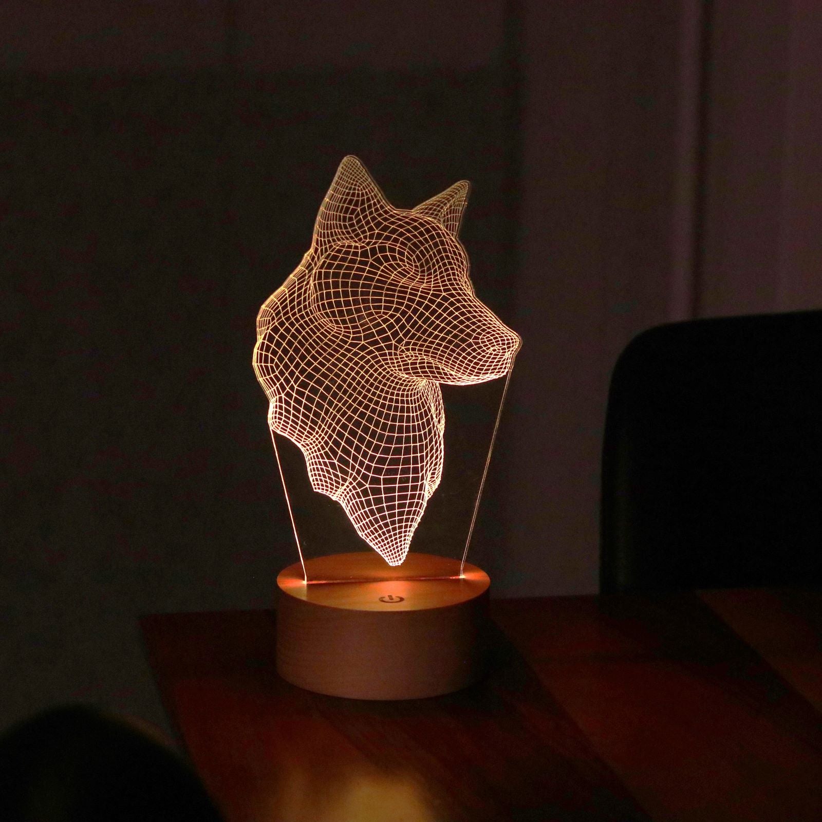 3D wolf head led lamp