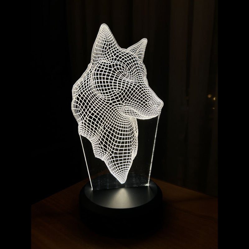 3D wolf head led lamp