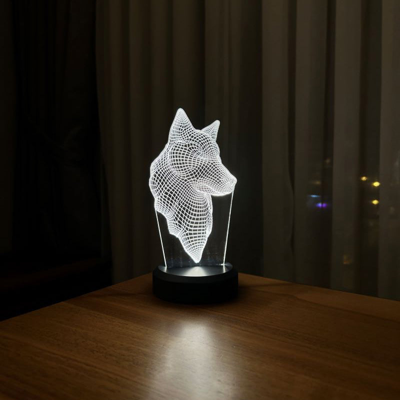3D wolf head led lamp
