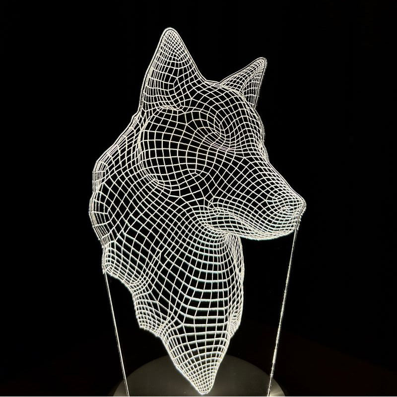 3D wolf head led lamp