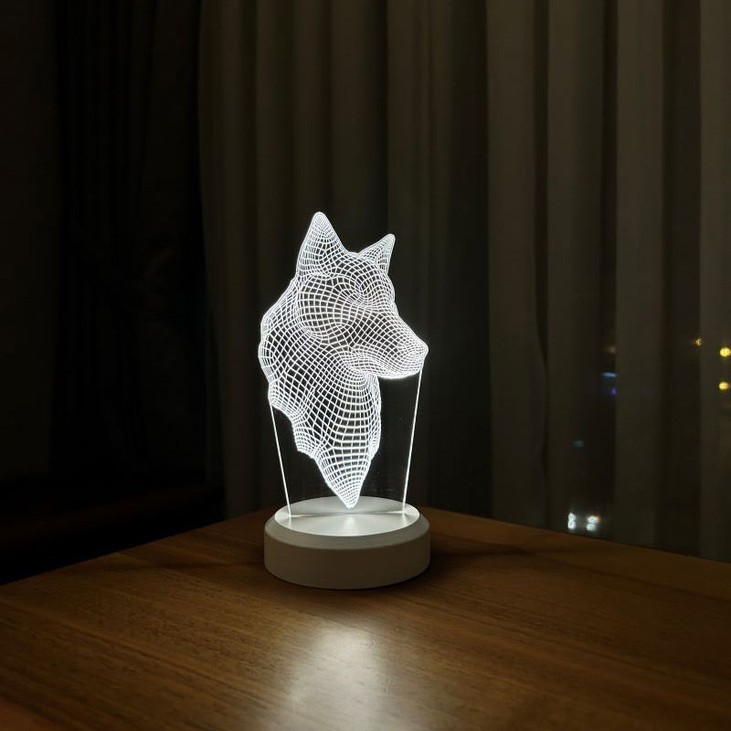 3D wolf head led lamp