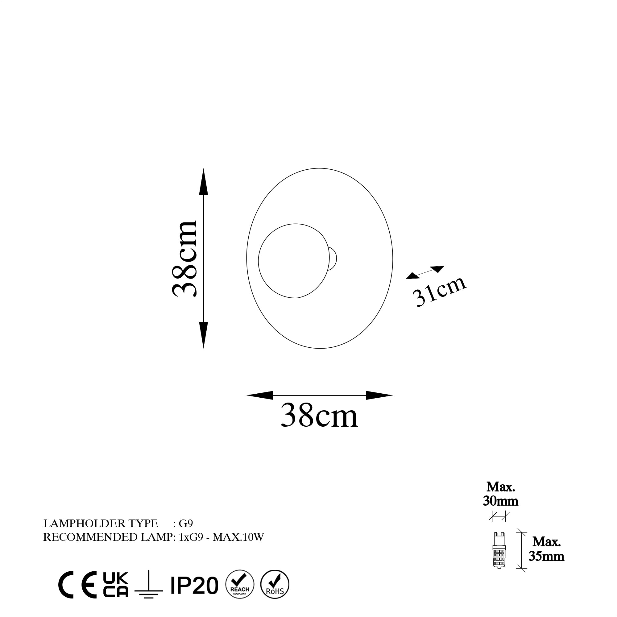 Kurt 13351 Sıvama Aplik Duvar Aydınlatma | ByLamp