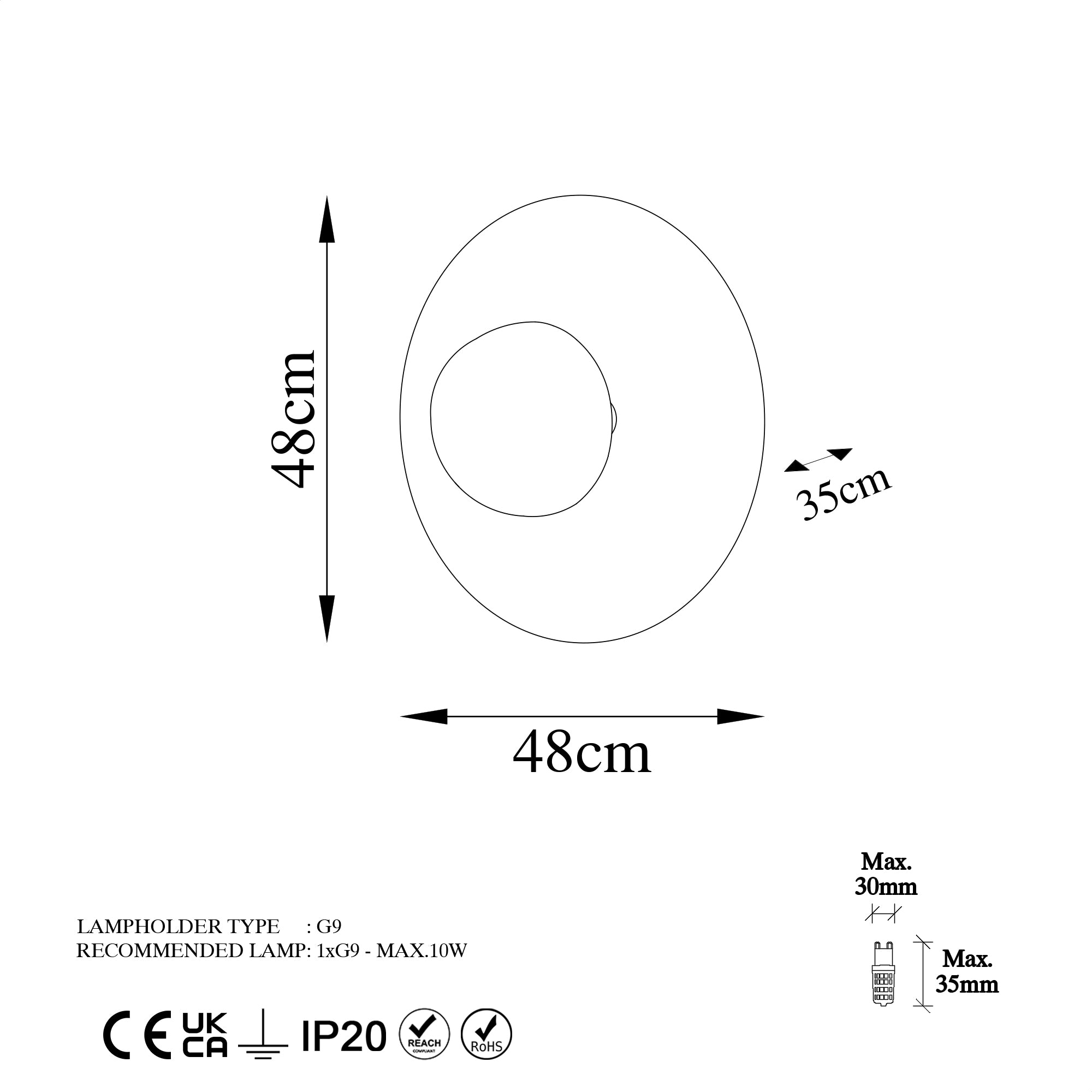Kurt 13352 Sıvama Aplik Duvar Aydınlatma | ByLamp