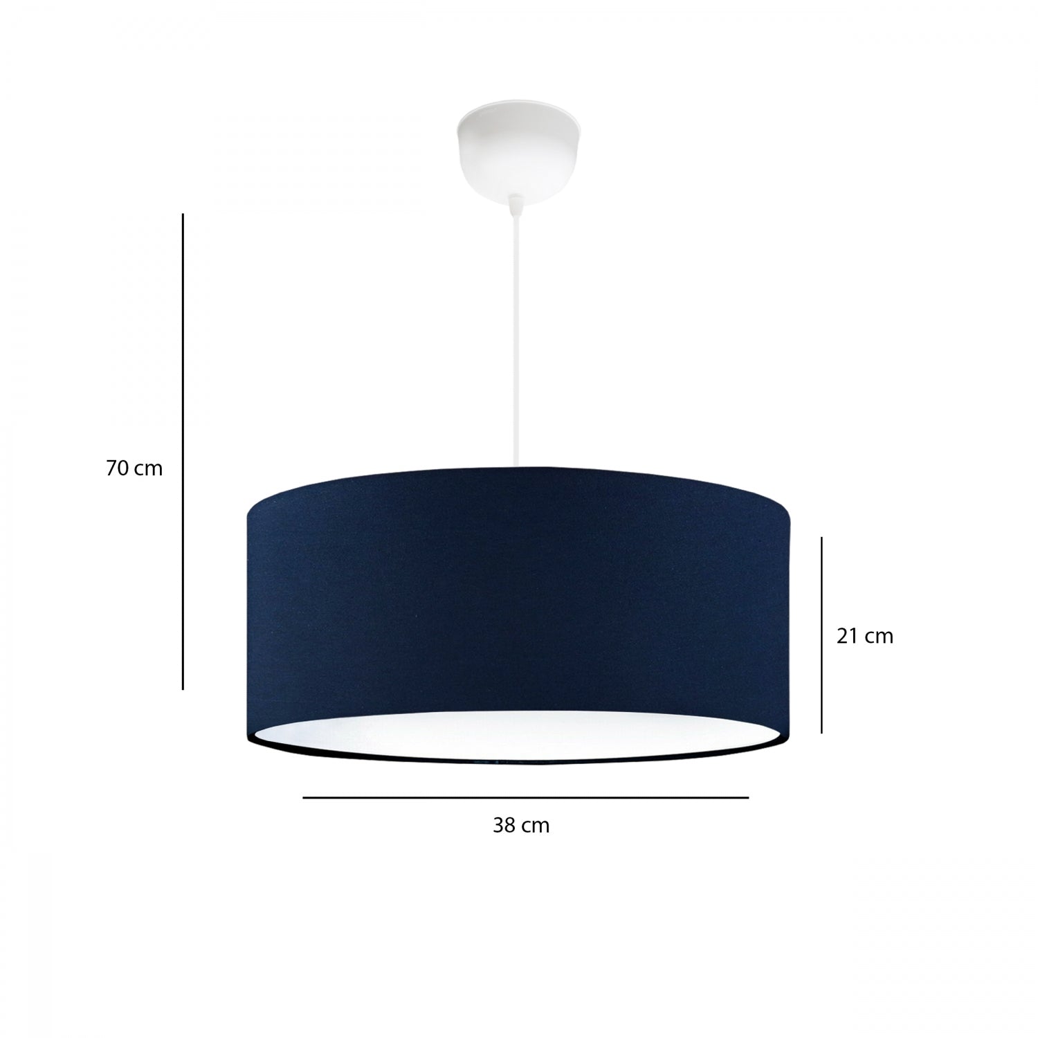 Marine Series 38' Navy Blue Fabric Lampshade Pendant Lamp | ByLamp