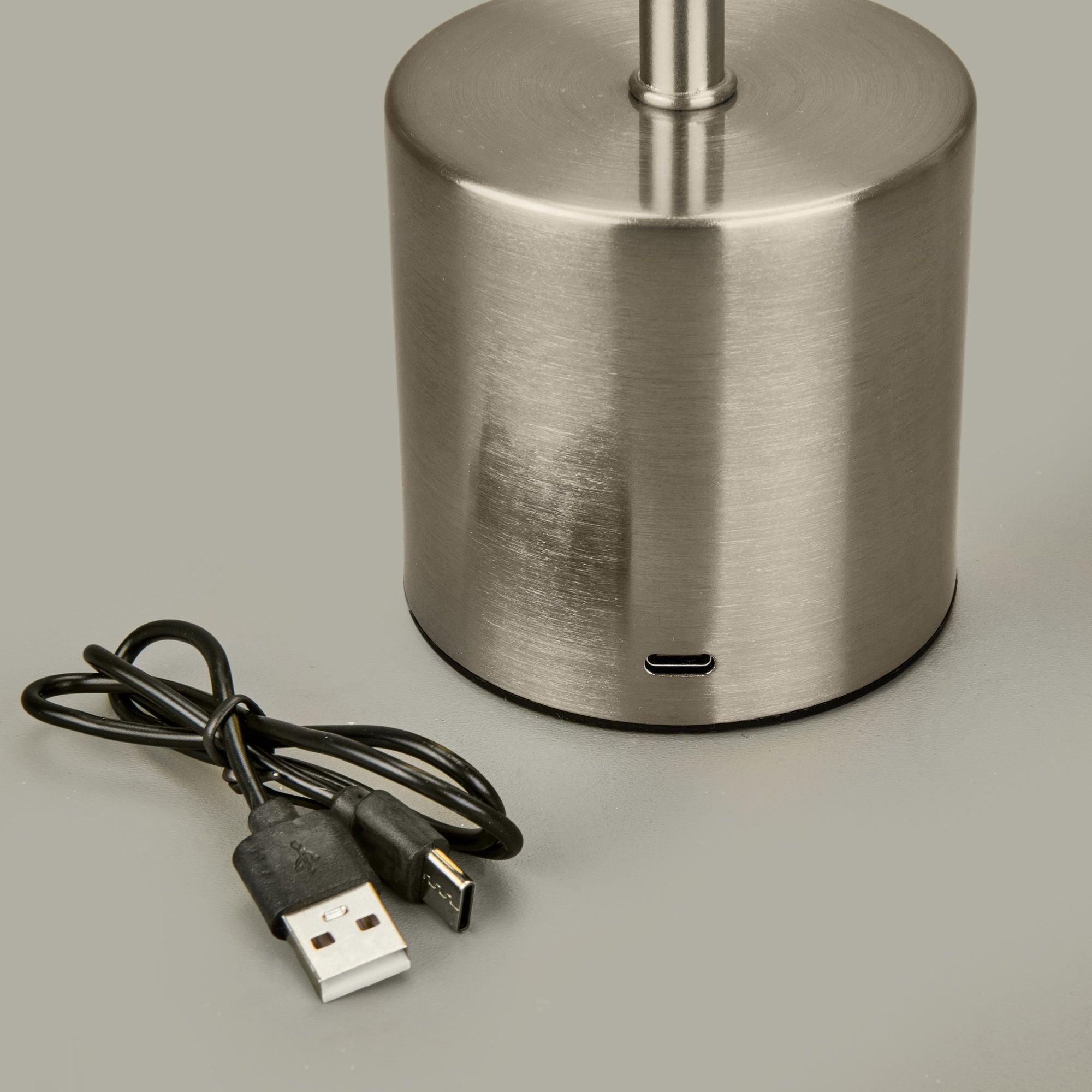 USB Şarjlı Dokunmatik Gümüş Masa Lambası | ByLamp