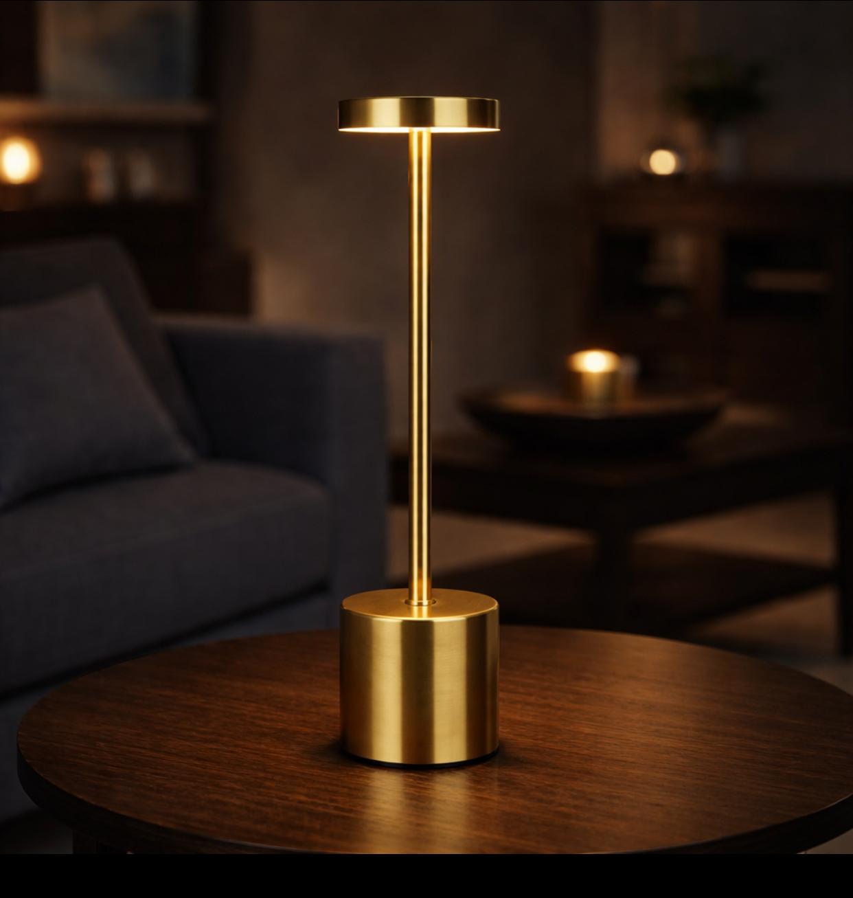 USB Şarjlı Dokunmatik Gold Masa Lambası | ByLamp