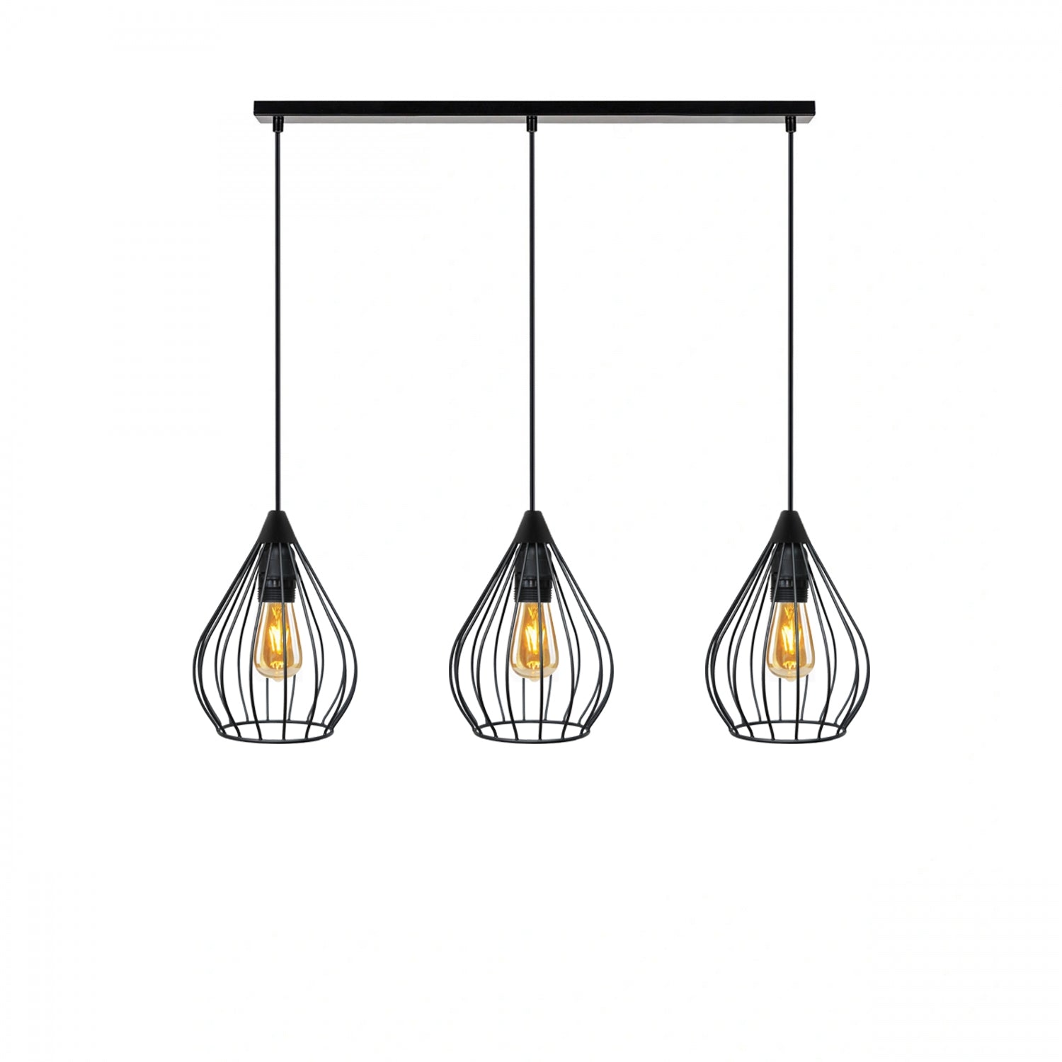 Loft Siyah 3'lü Mini Tel Sarkıt Lamba | ByLamp