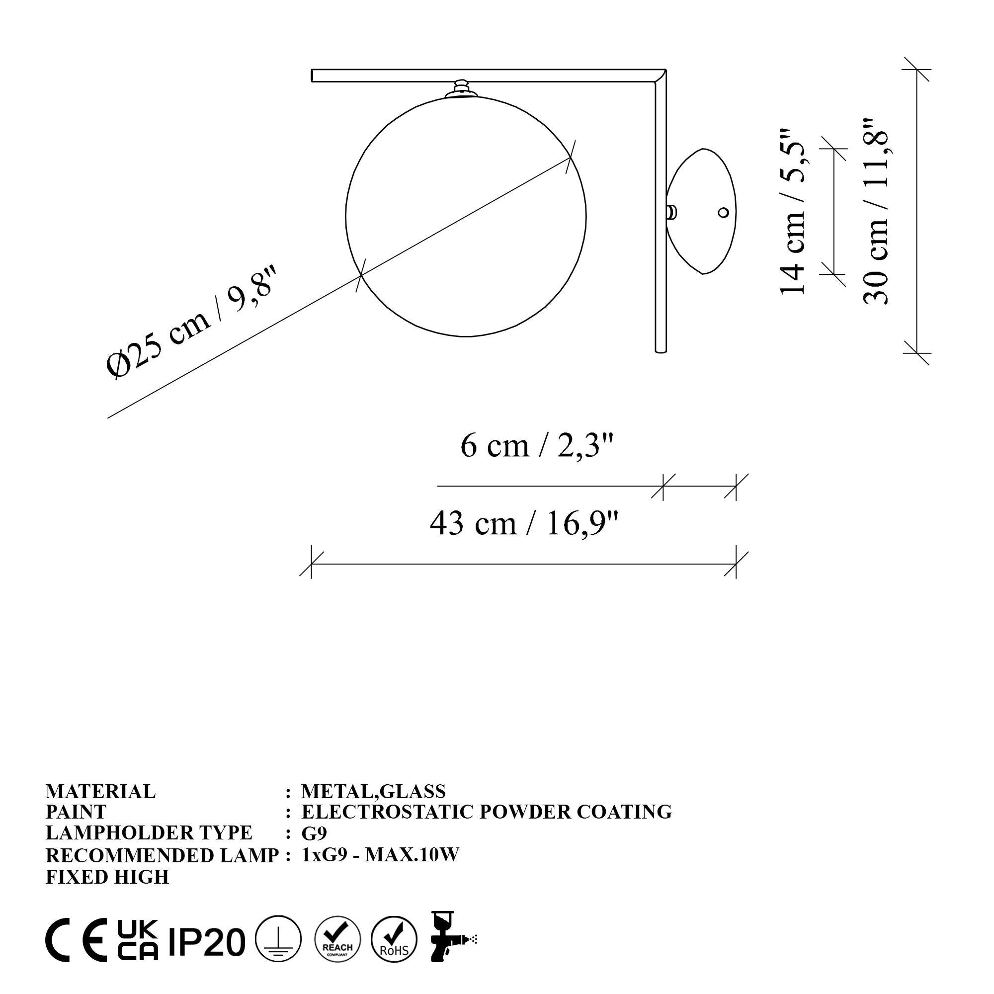 Luminar 14156 Cam Aplik Duvar Aydınlatma | ByLamp
