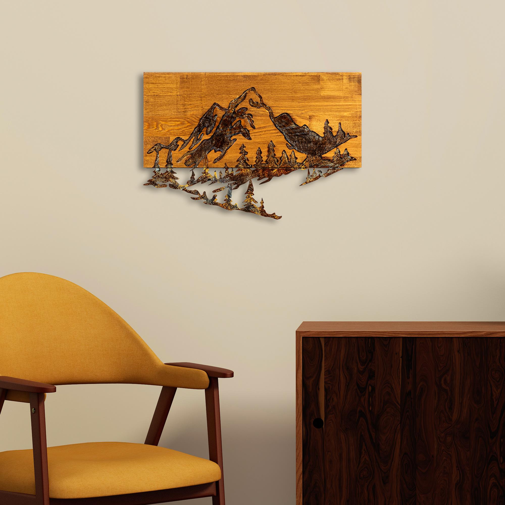 MA-128-A Ahşap Metal Duvar Tablosu | ByLamp