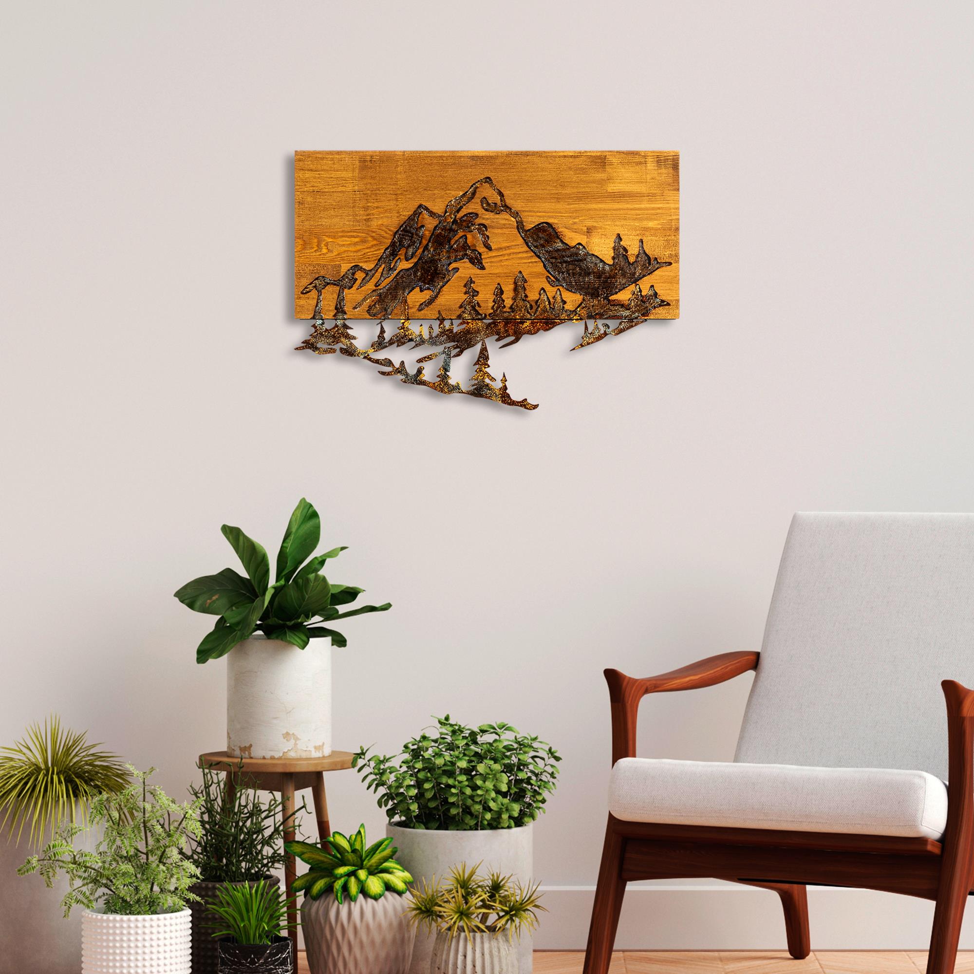 MA-128-A Ahşap Metal Duvar Tablosu | ByLamp