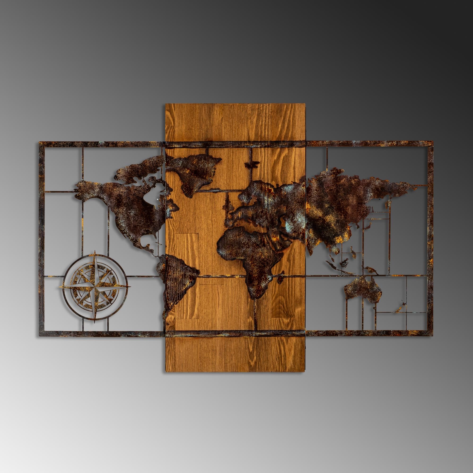 MA-146-A Ahşap Metal Duvar Tablosu | ByLamp