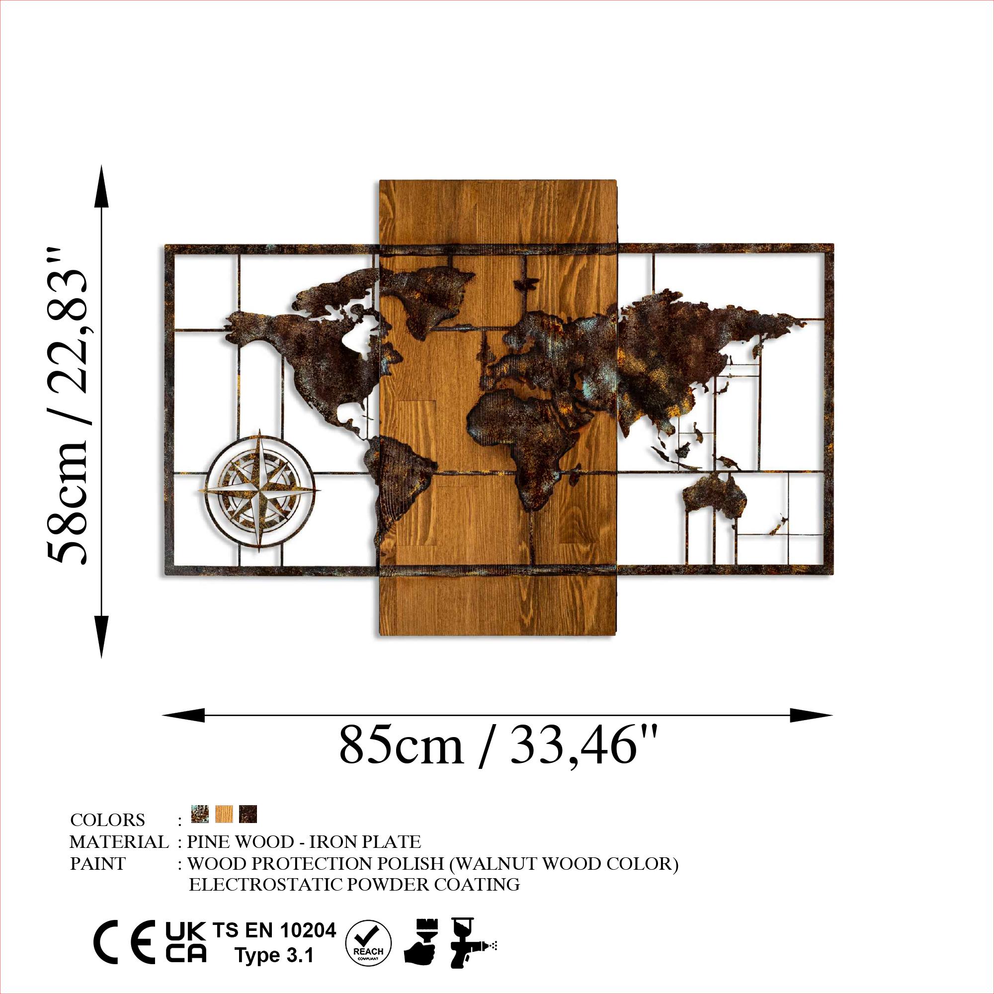 MA-146-A Ahşap Metal Duvar Tablosu | ByLamp