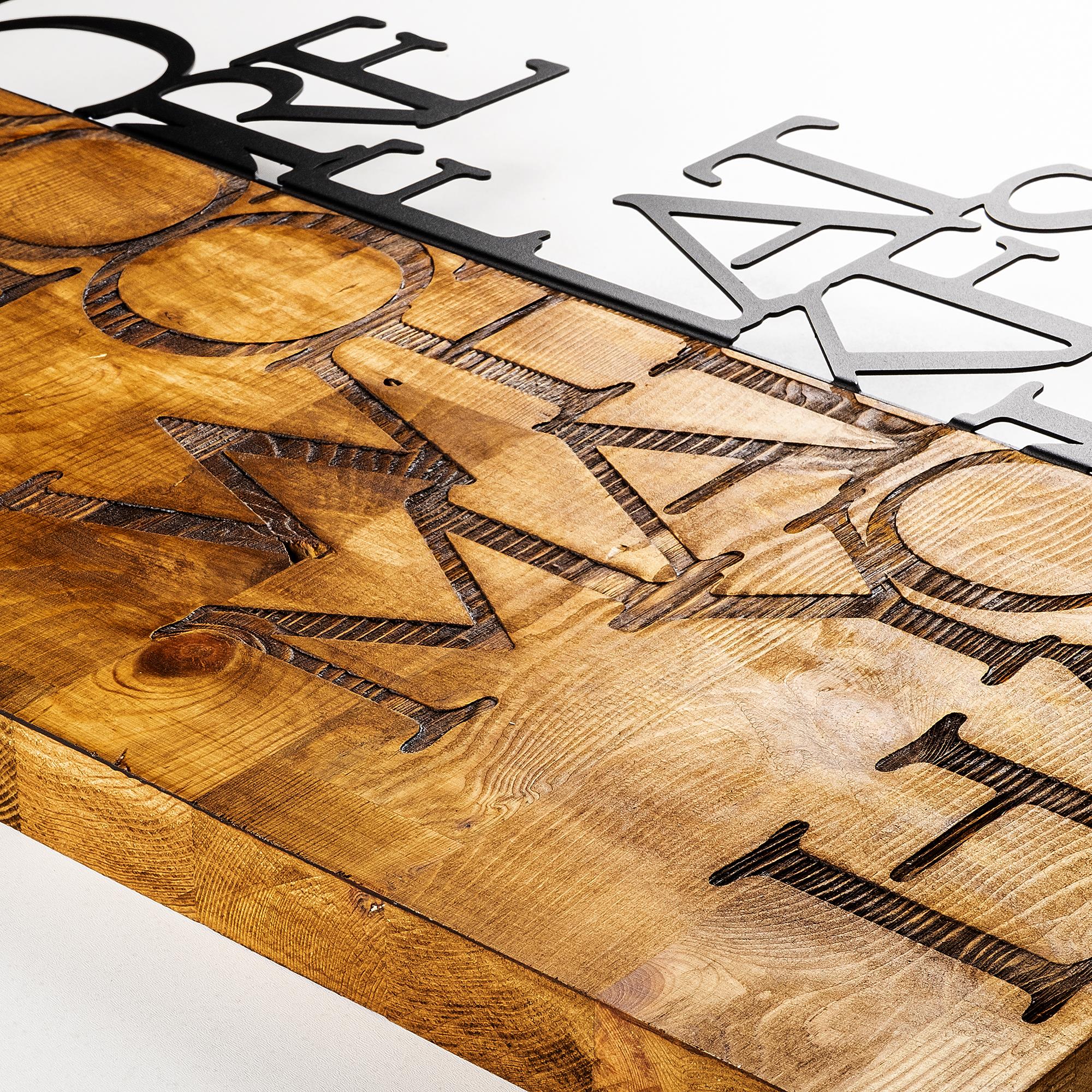 MA-150 Ahşap Metal Duvar Tablosu | ByLamp