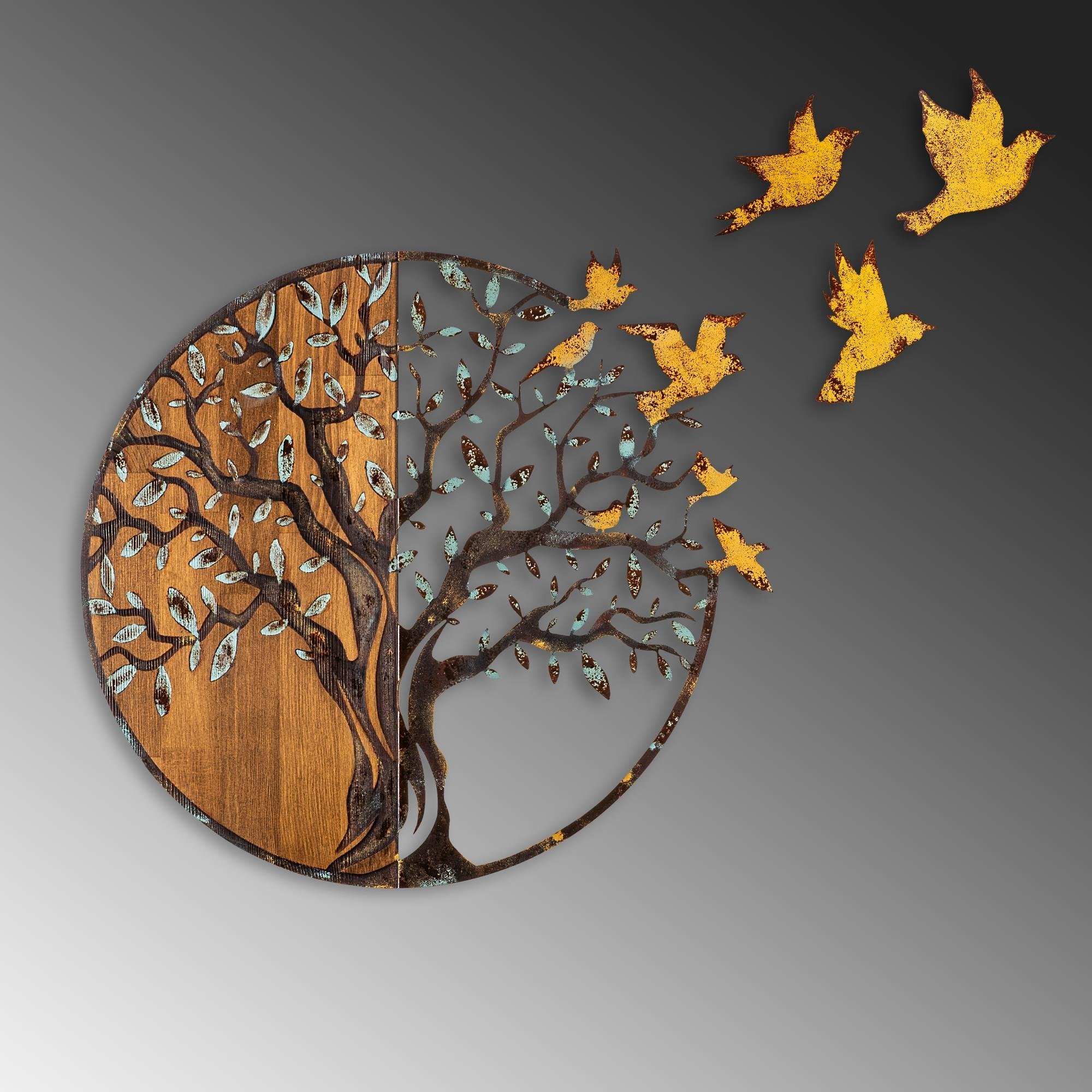 MA-322-A Ahşap Metal Duvar Tablosu | ByLamp