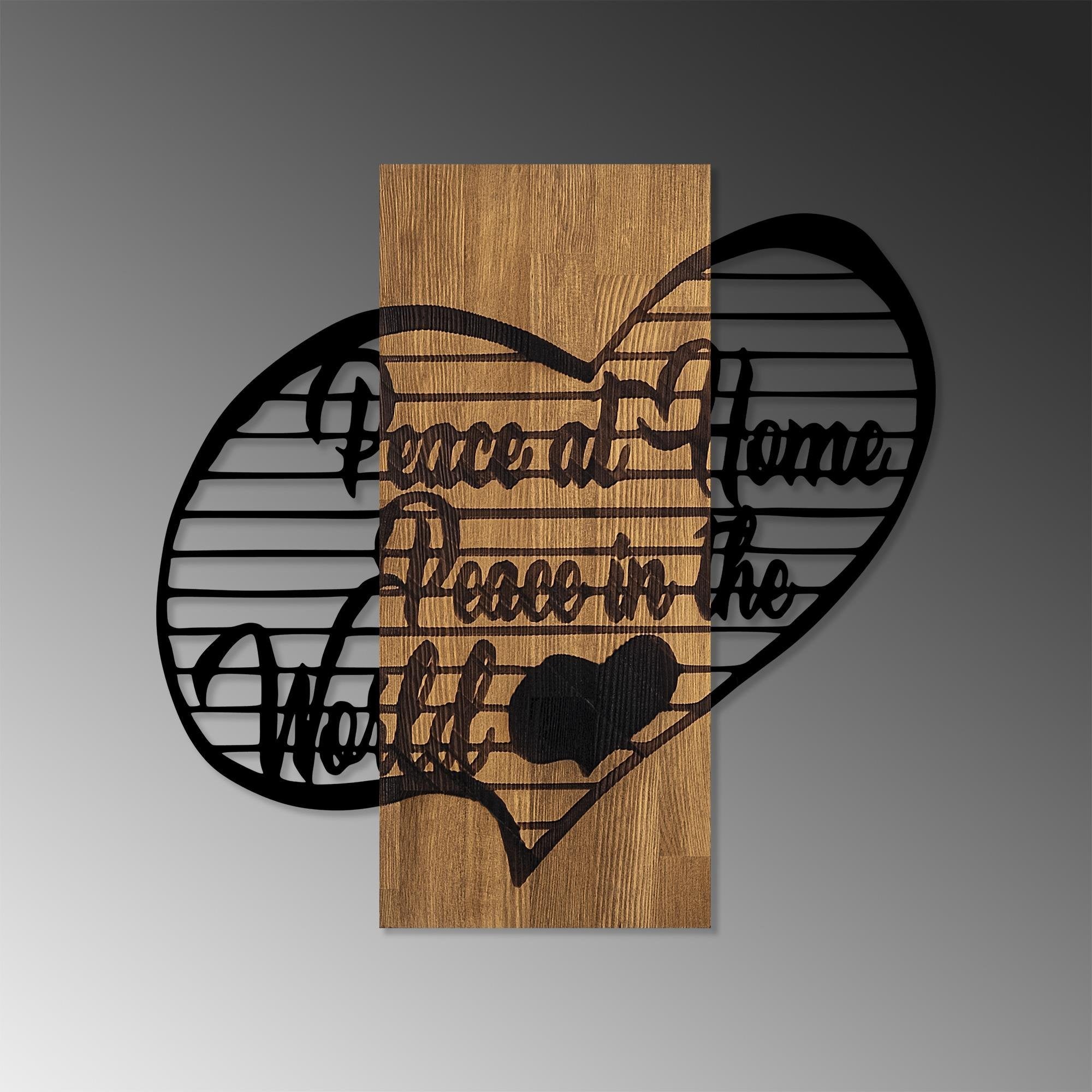 MA-360 Ahşap Metal Duvar Tablosu | ByLamp