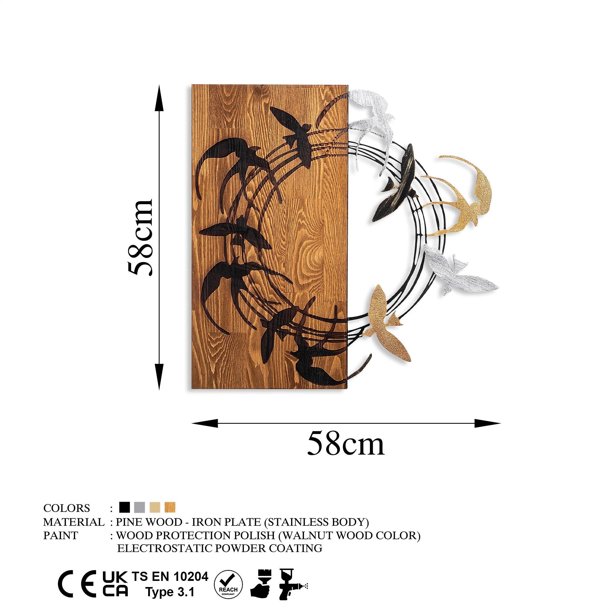 MA-395 Ahşap Metal Duvar Tablosu | ByLamp