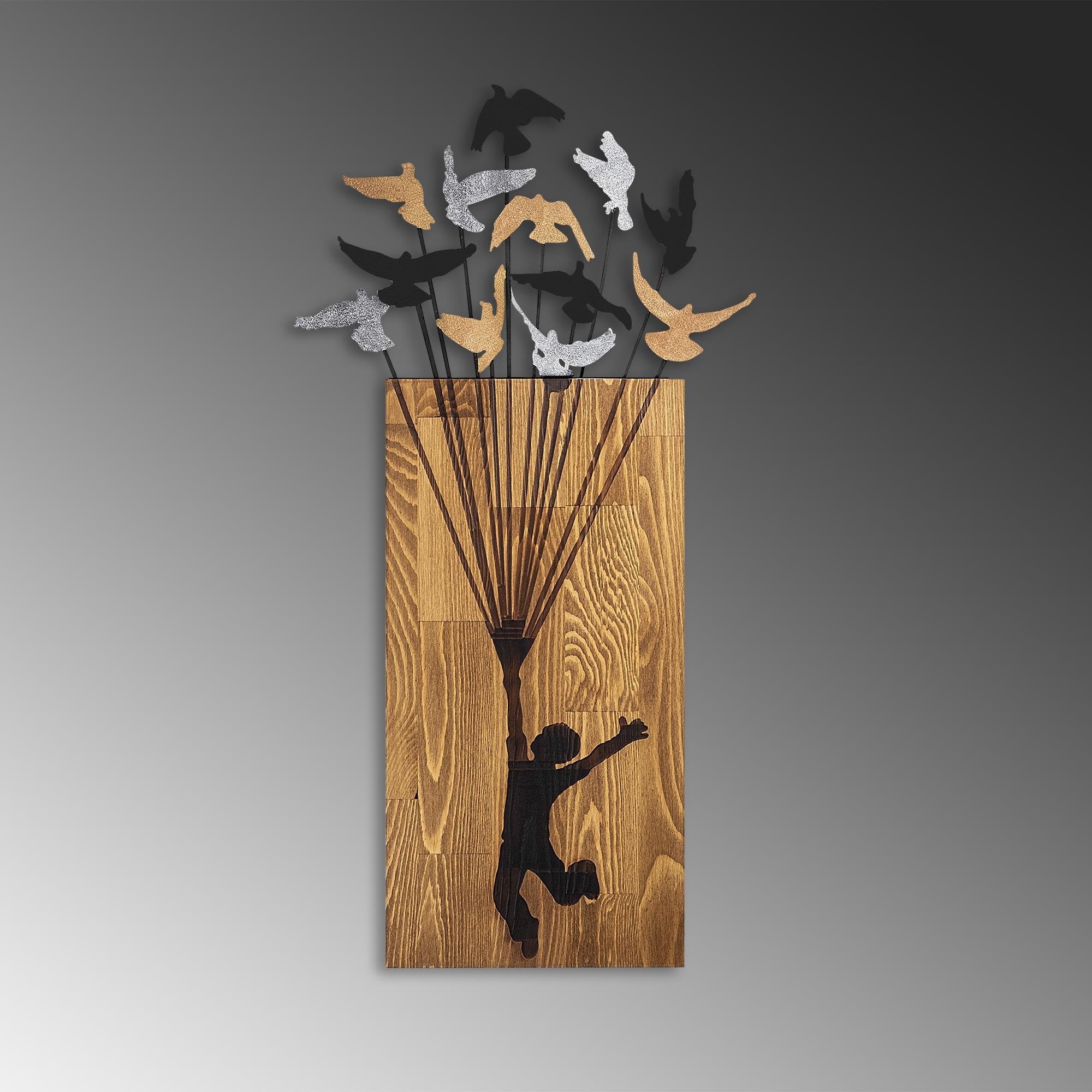 MA-397 Ahşap Metal Duvar Tablosu | ByLamp