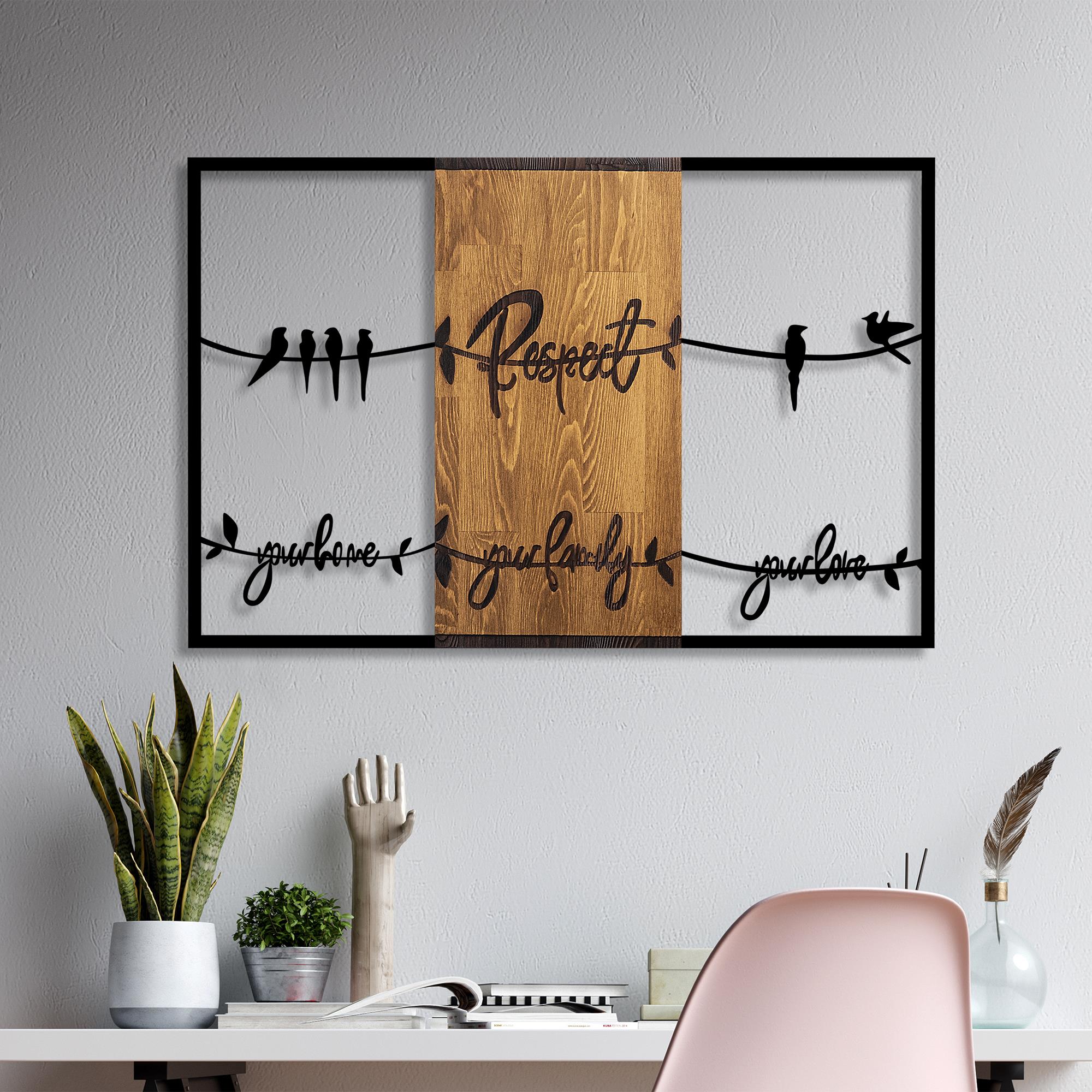 MA-399 Ahşap Metal Duvar Tablosu | ByLamp