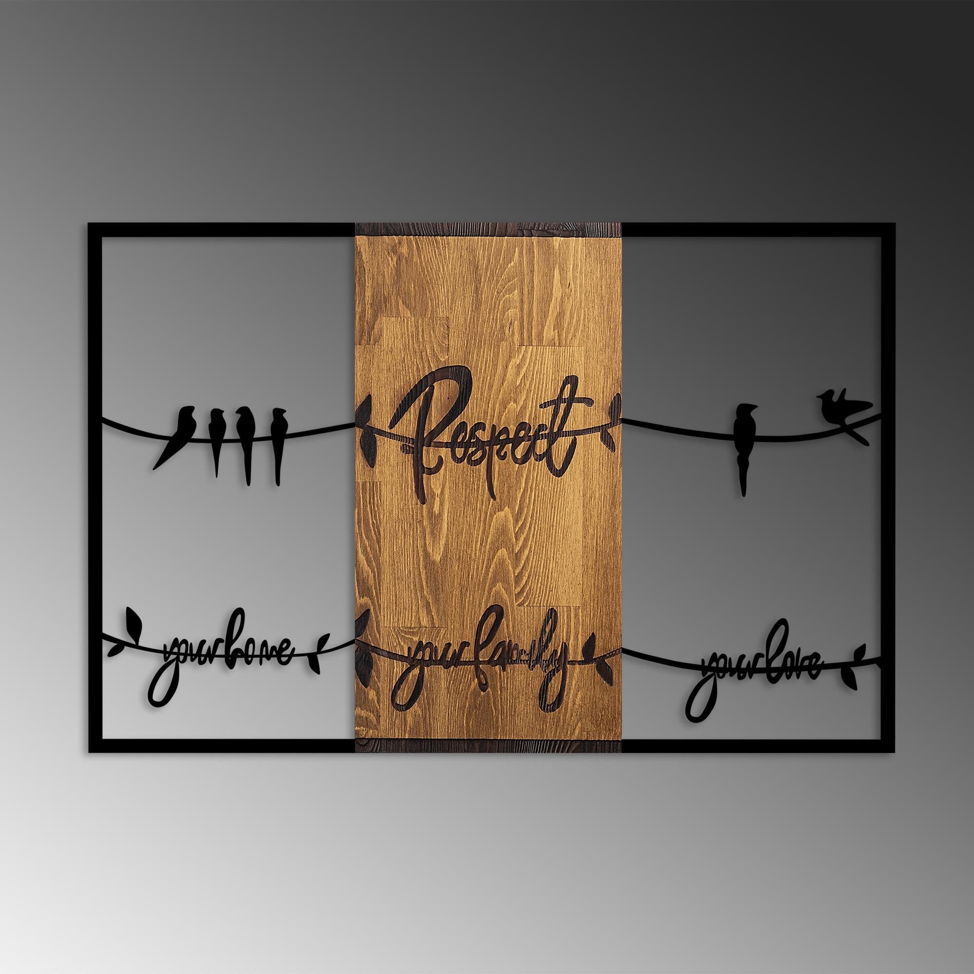 MA-399 Ahşap Metal Duvar Tablosu | ByLamp