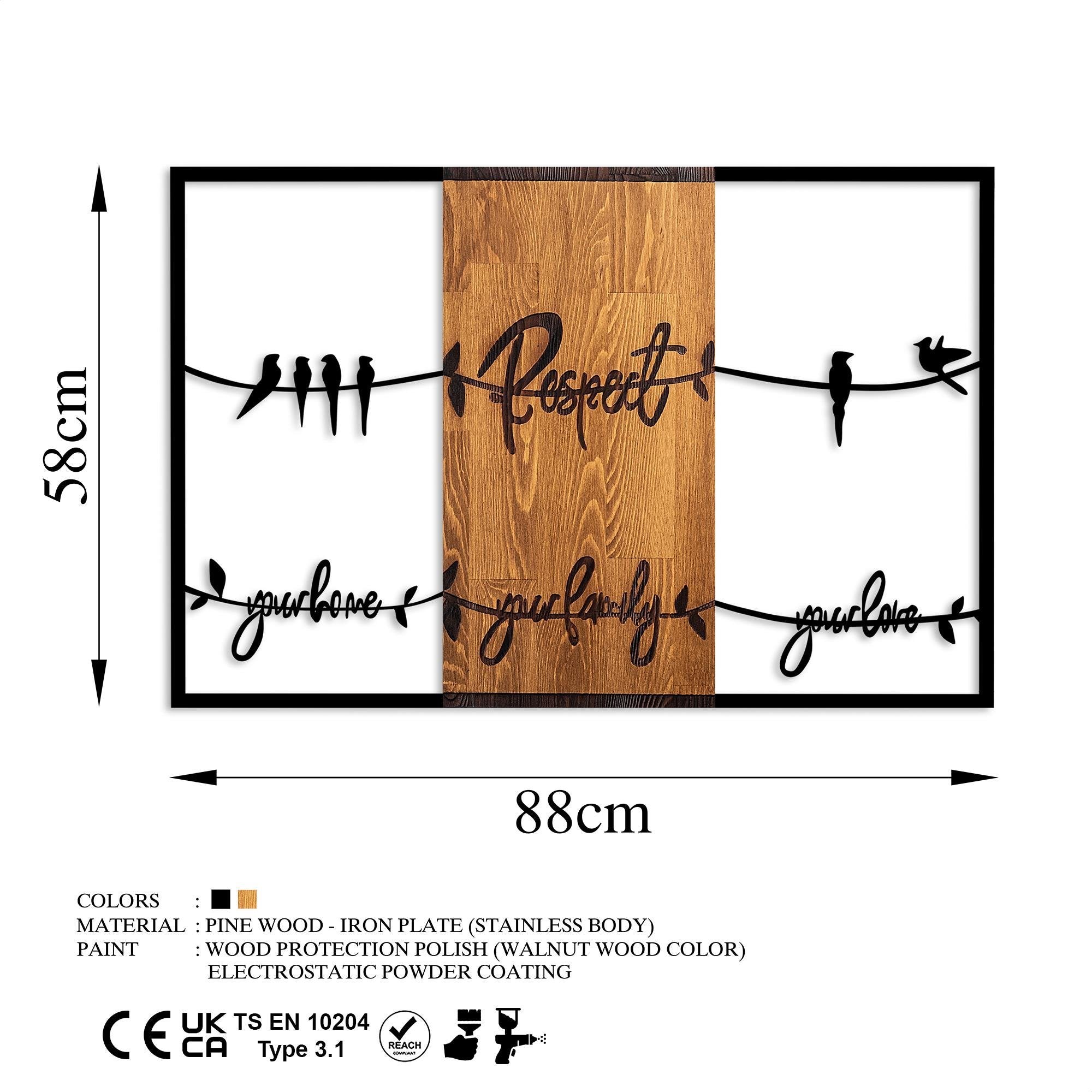 MA-399 Ahşap Metal Duvar Tablosu | ByLamp