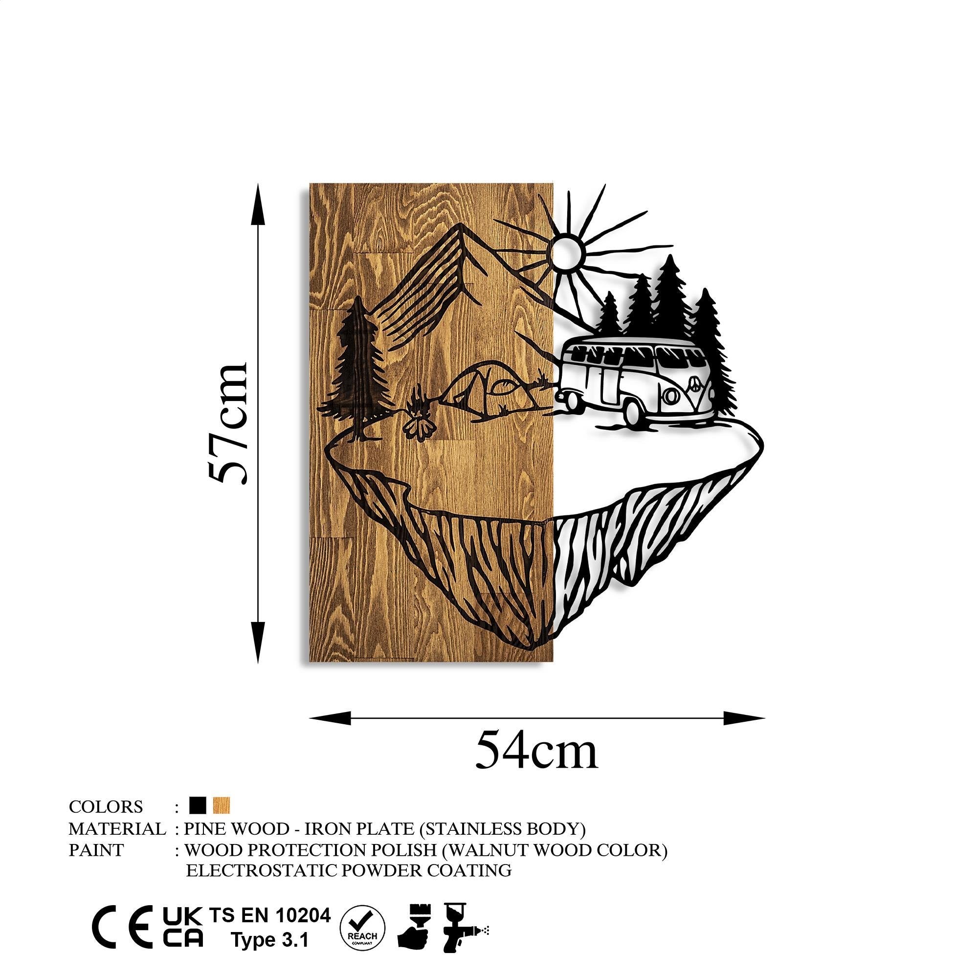 MA-410 Ahşap Metal Duvar Tablosu | ByLamp