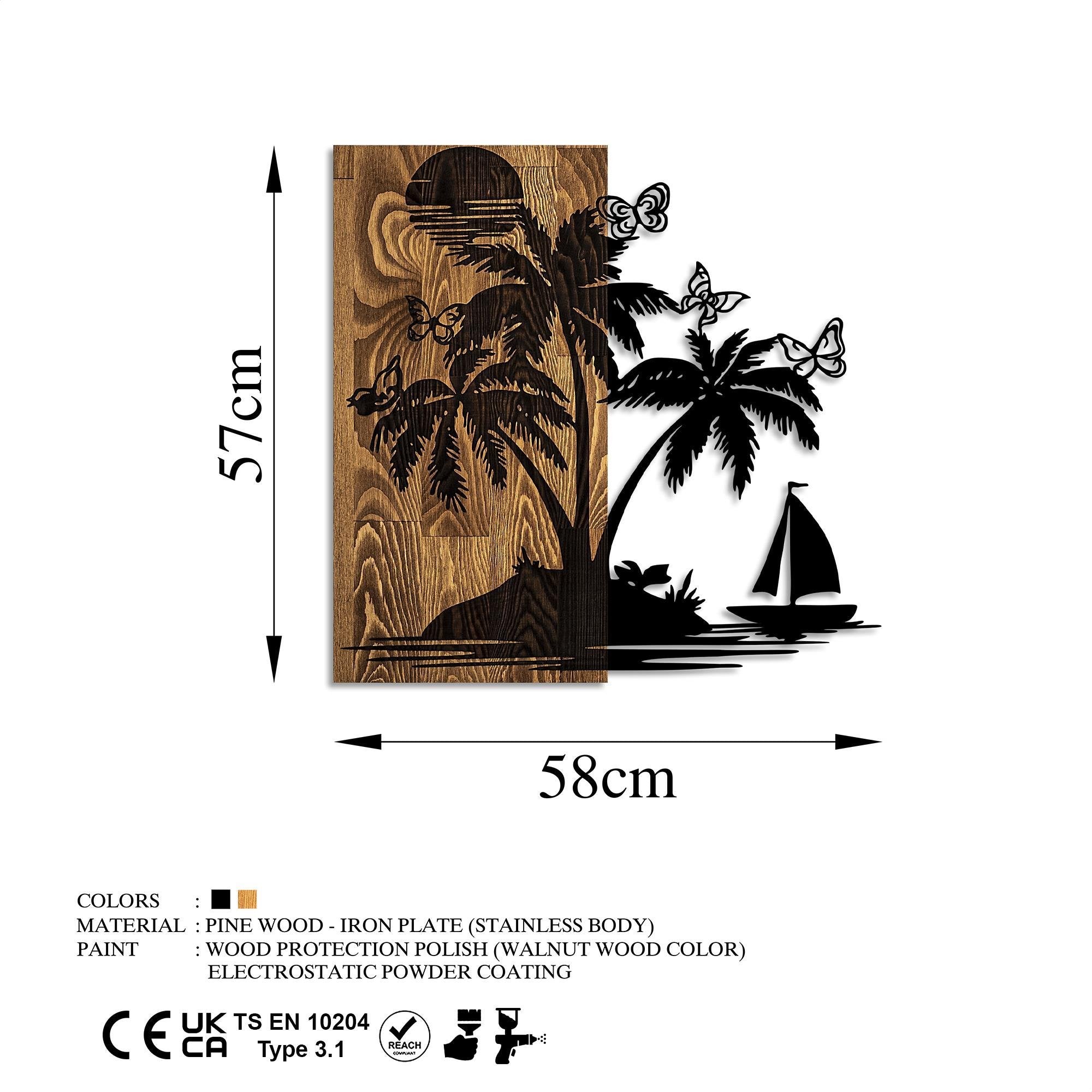 MA-411 Ahşap Metal Duvar Tablosu | ByLamp