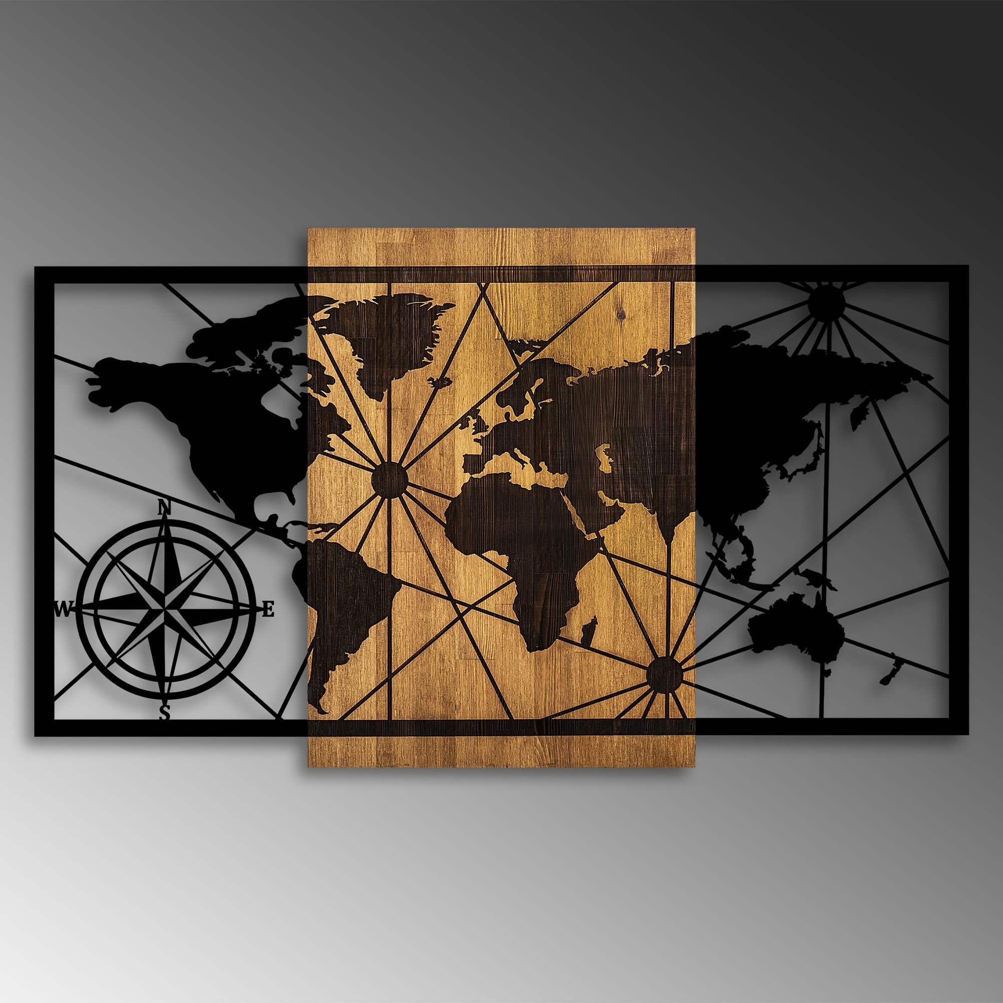 MA-417 Ahşap Metal Duvar Tablosu | ByLamp