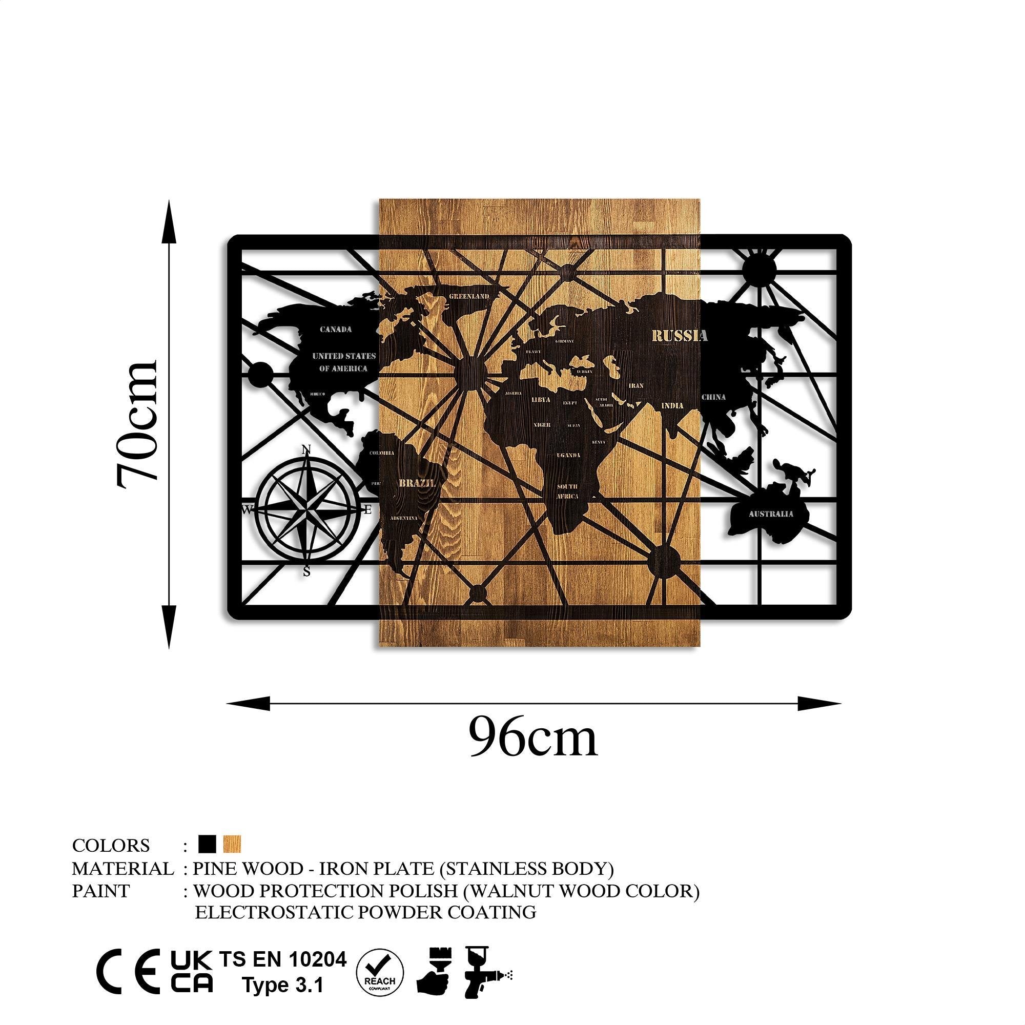 MA-423 Ahşap Metal Duvar Tablosu | ByLamp